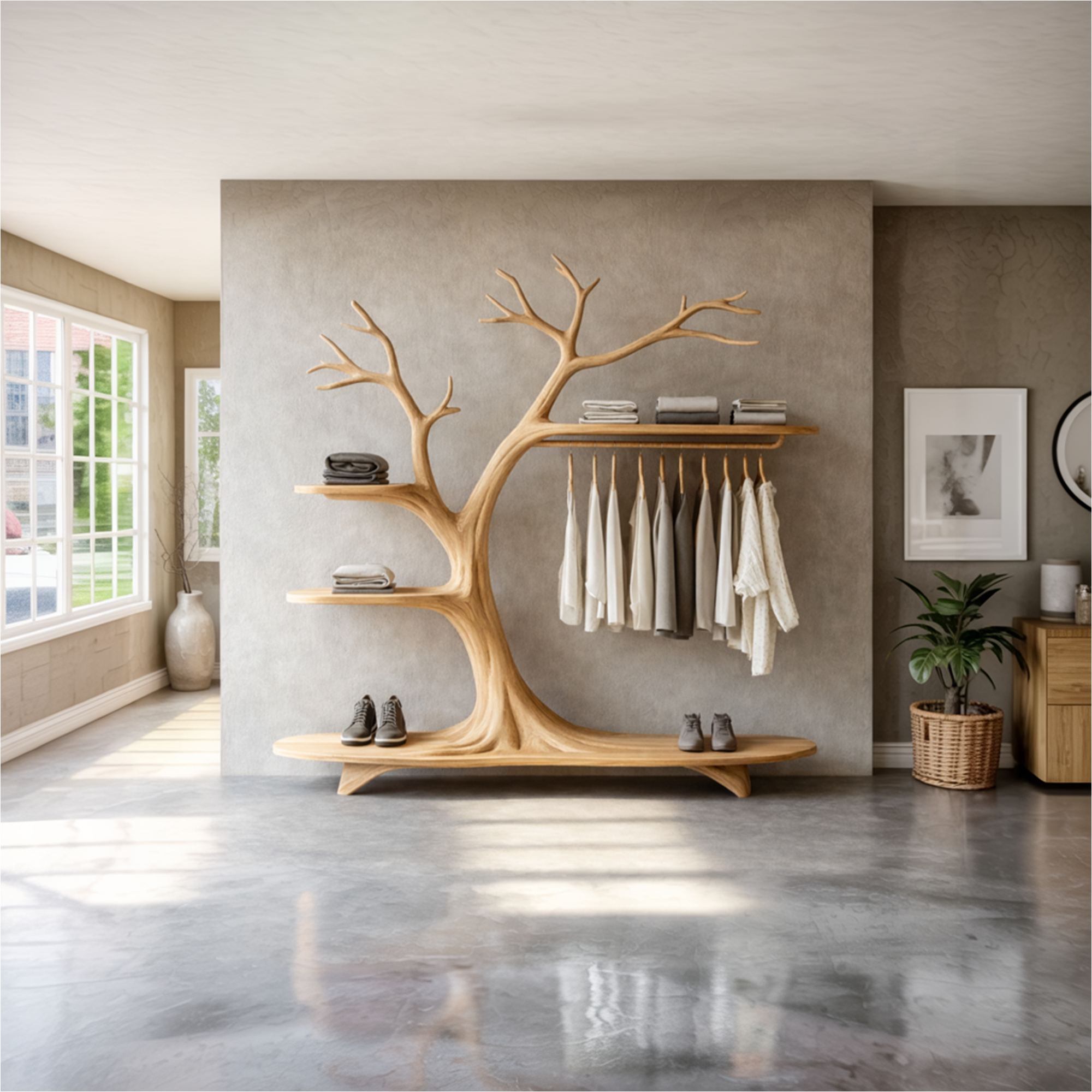 Minimalist Tree Coat Rack Scandinavian Hallway SINLKITCR087