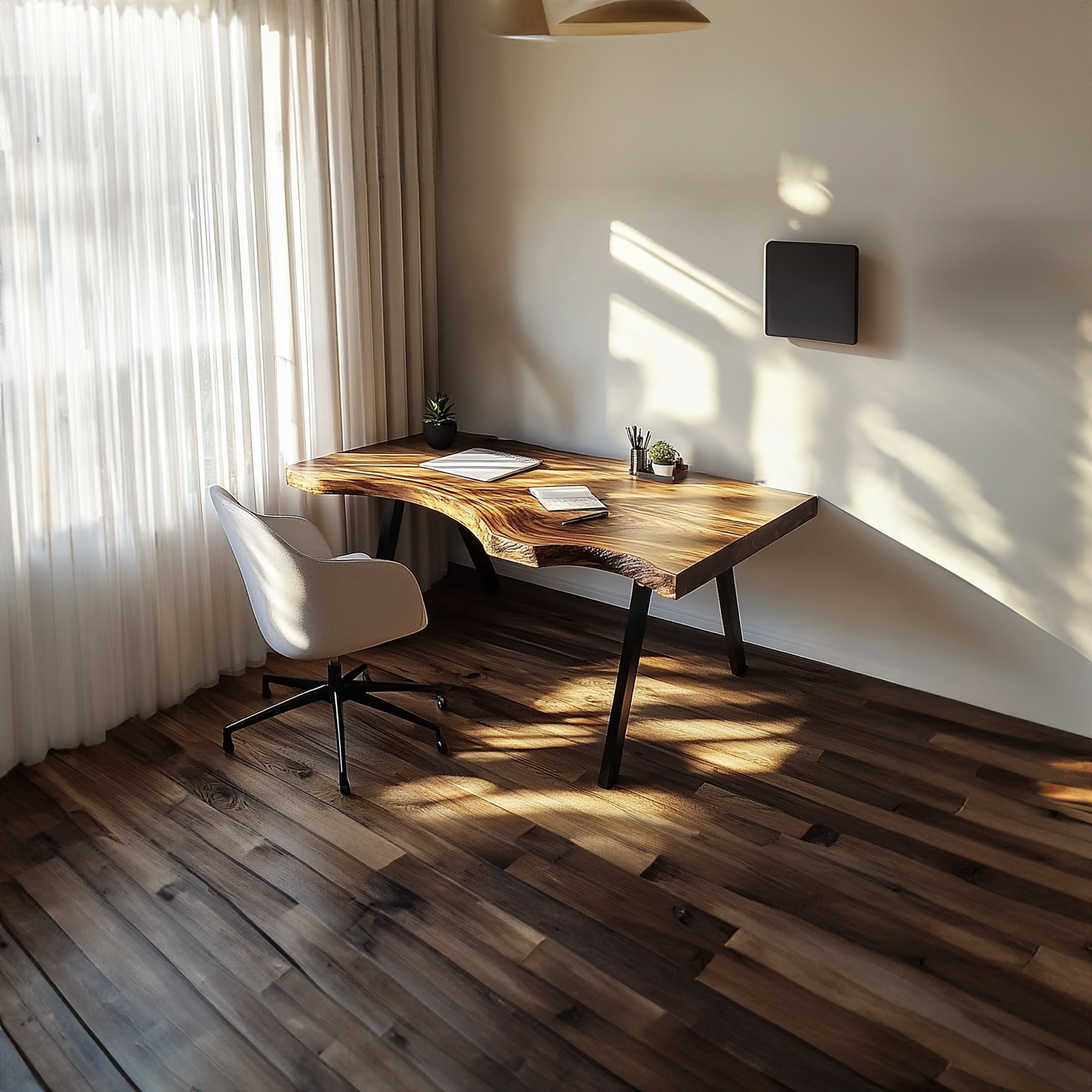 Rustic Live Edge Modern Work Desk Bedroom And Home Office SINLKIDK029