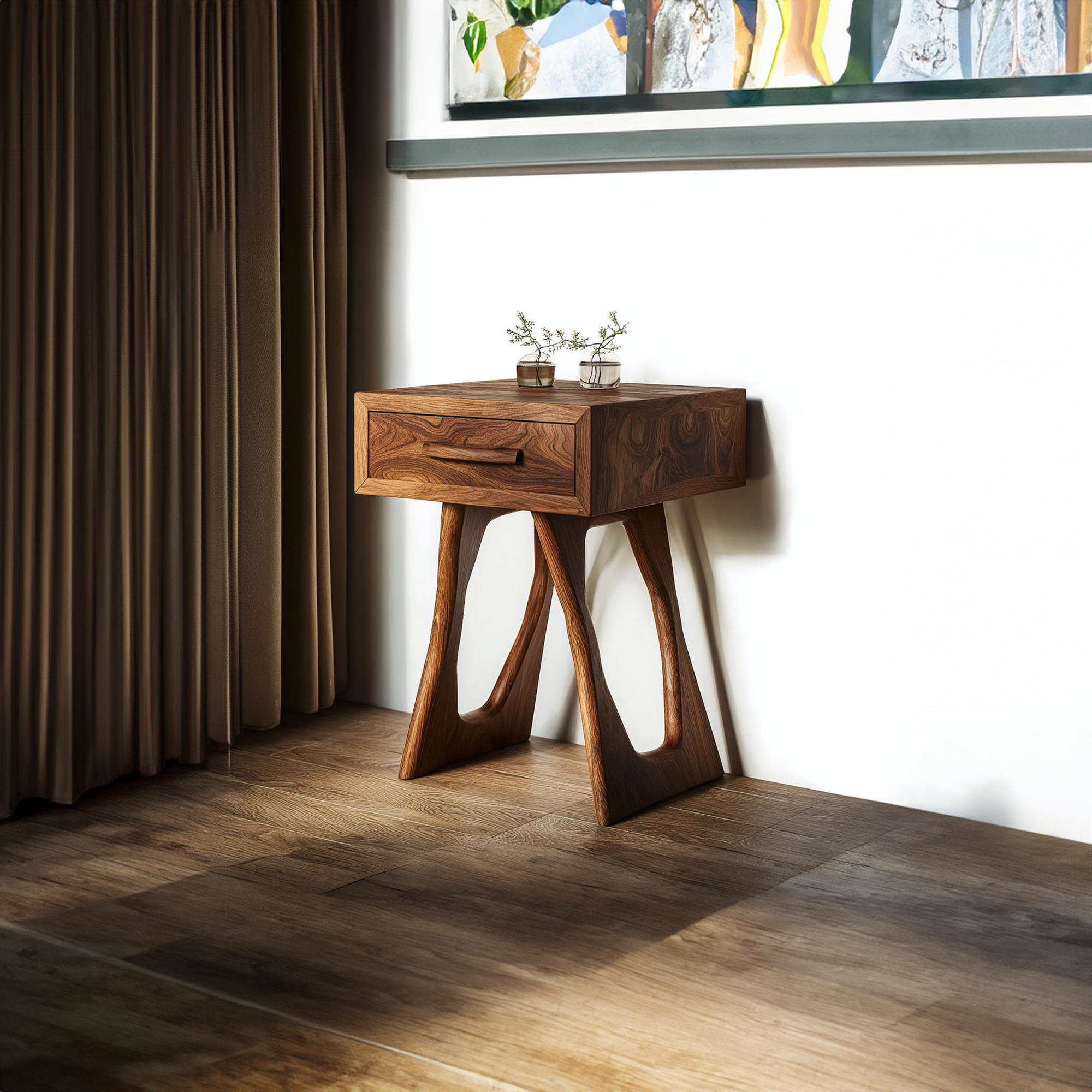 Organic Modern Accent Nightstand Bedroom Or Living Room SINLKICC022