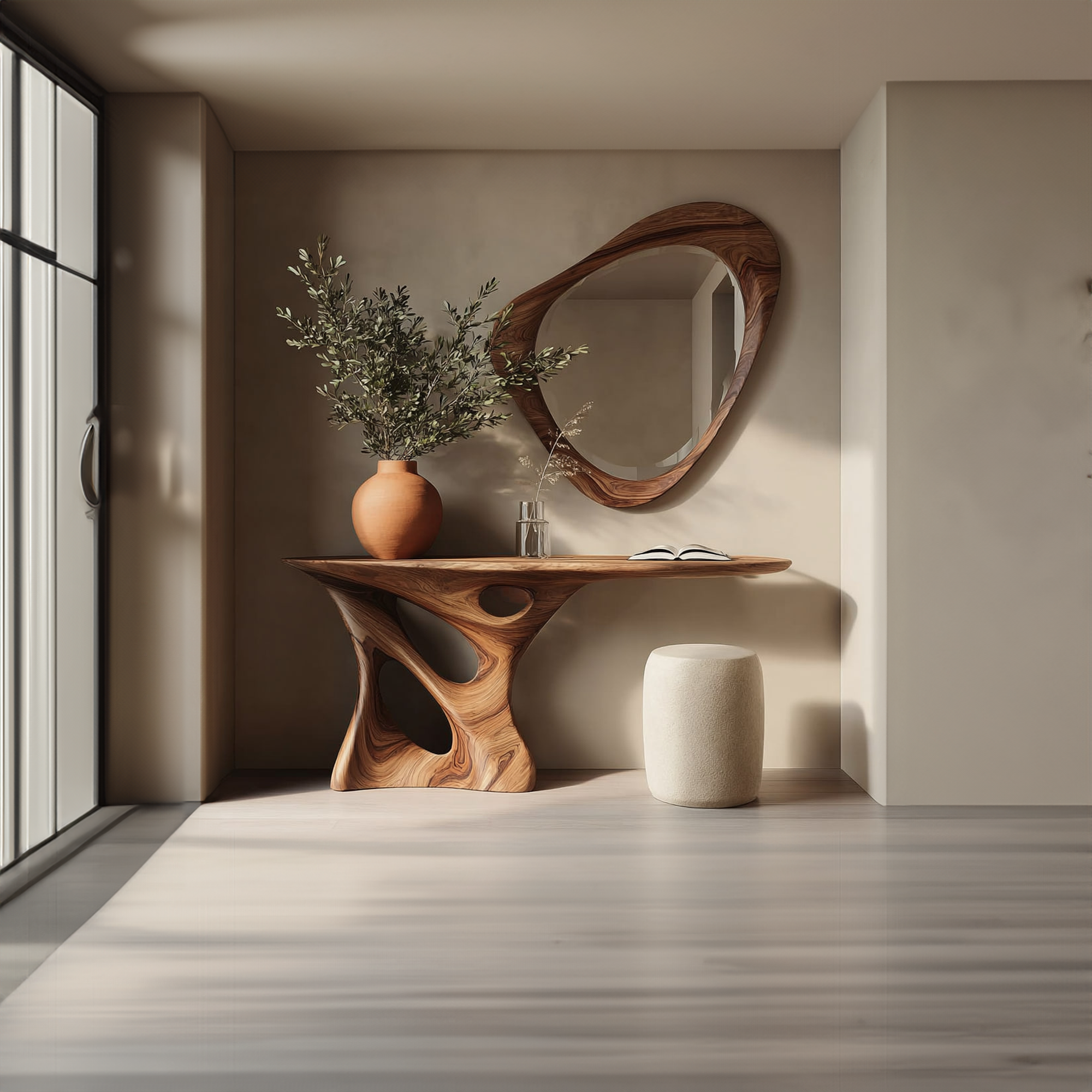 Mid Century Wooden Console Table Entryway SINLKICS287