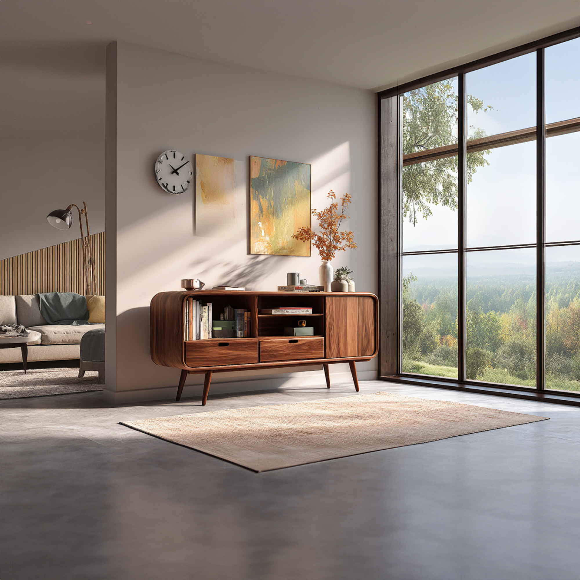 Mid Century Modern Wood Bookshelf Living Room Or Home Office SINLKISC251