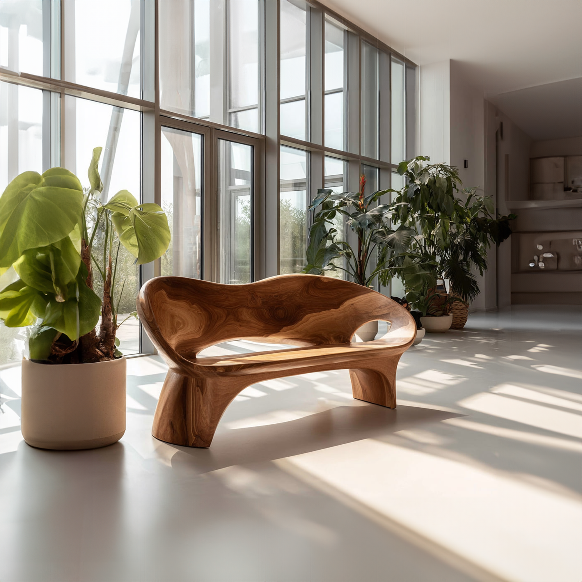 Modern Organic Sculptural Bench Living Room SINLKIRS035