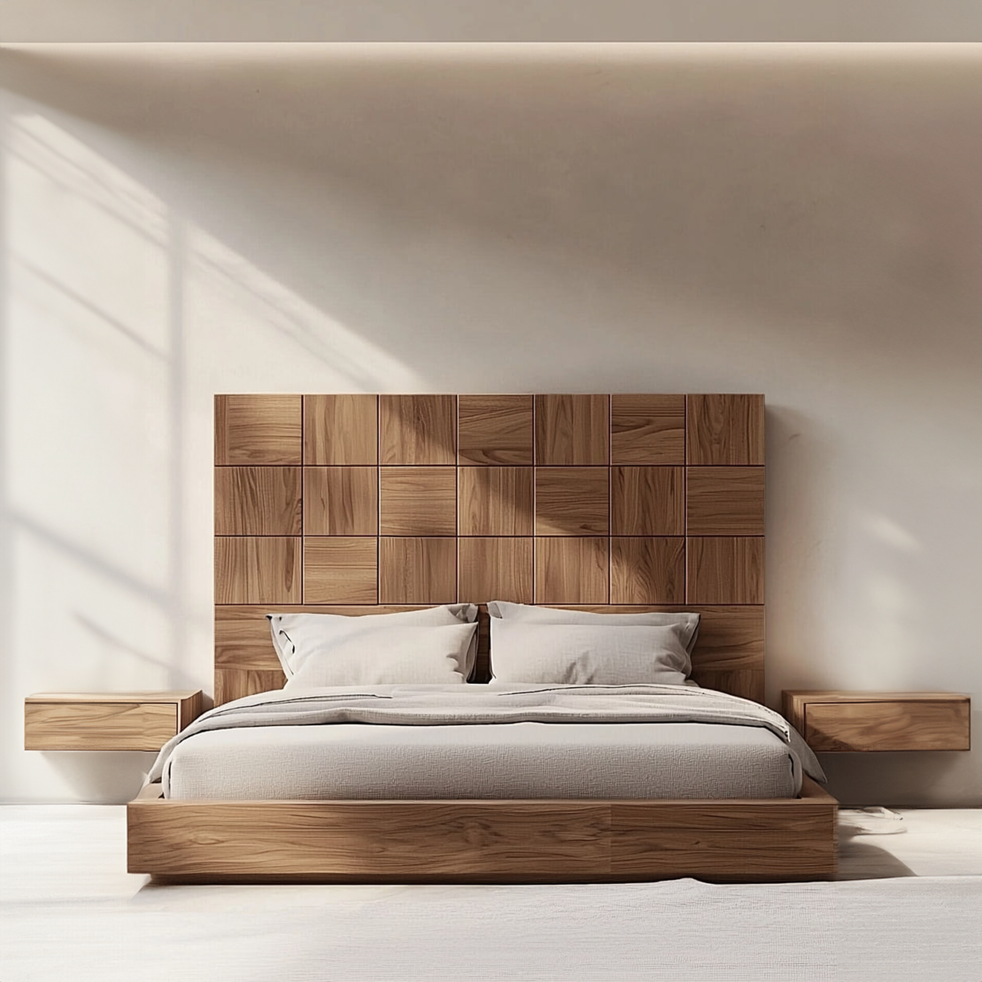 Mid Century Solid Wood Headboard Master Bedroom Decor SINLKIDH010