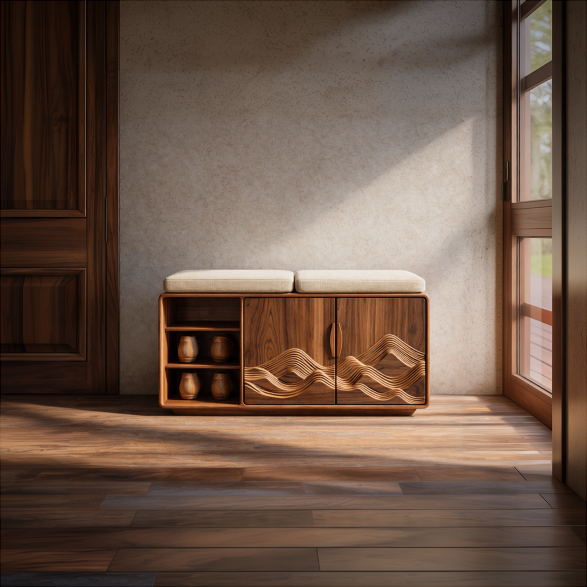 Rustic Shoe Bench For Hallway And Bedroom SINLKISB088