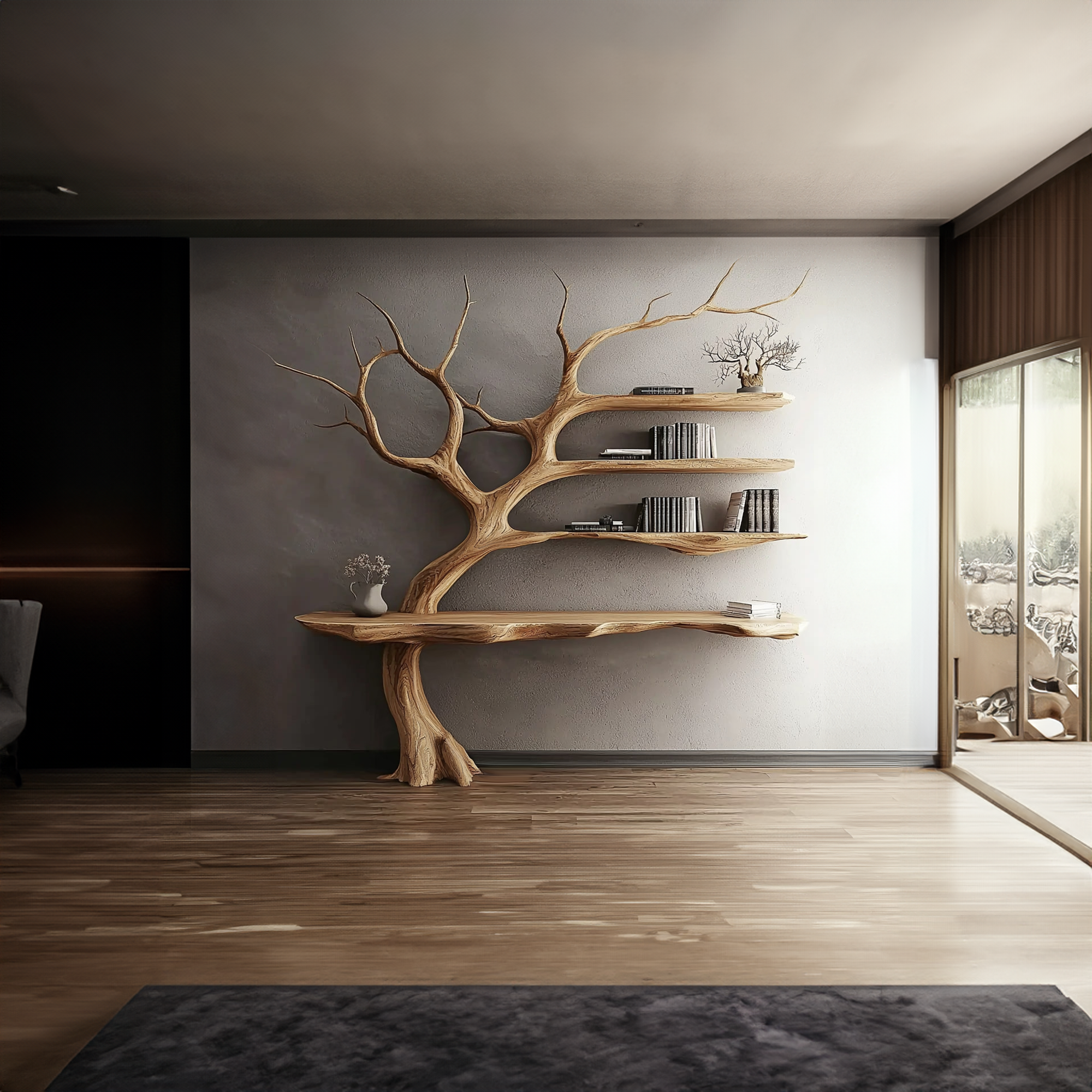 Rustic Console Table Artistic Tree Branch Reading Room SINLKICS301