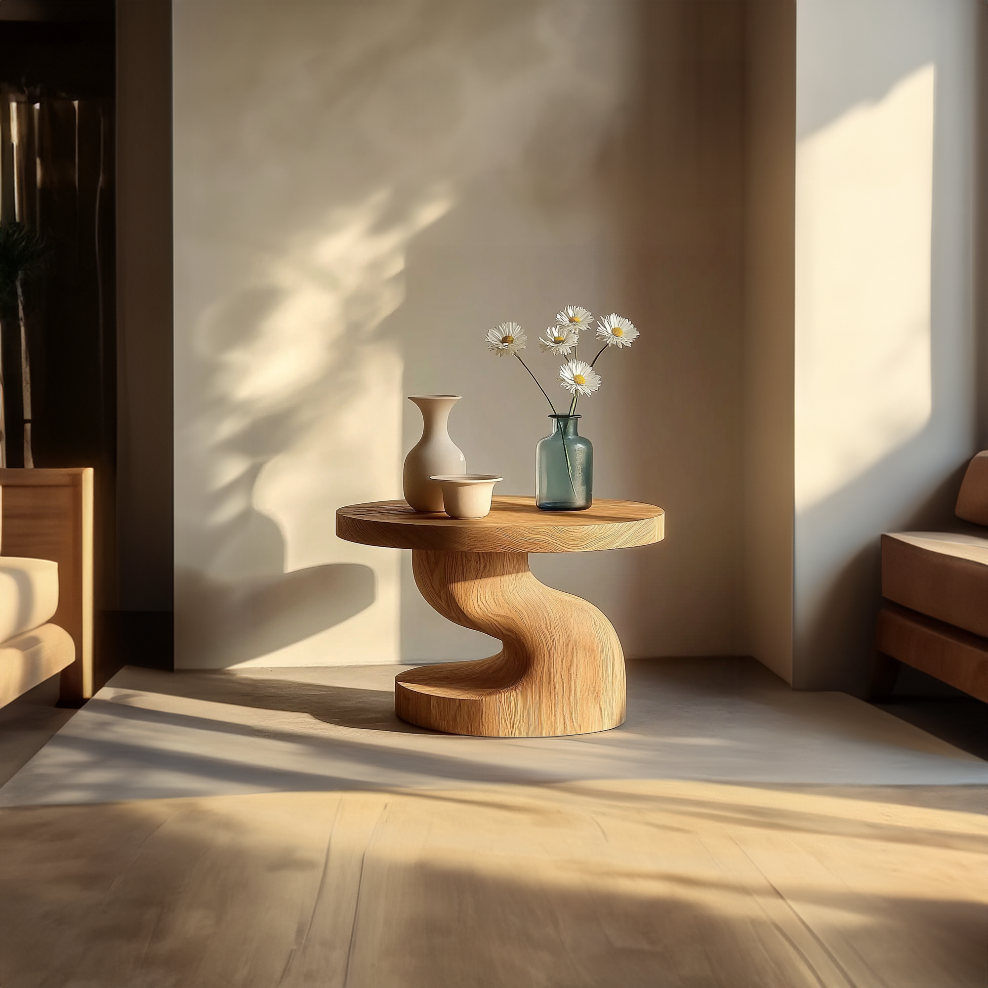 Organic Modern End Table For Living Room SINLKIBT194
