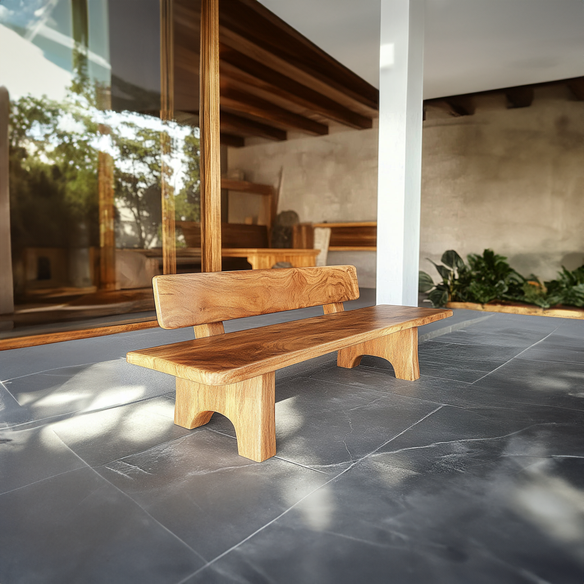 Rustic Wooden Bench For Living Room Or Entryway SINLKIRS047