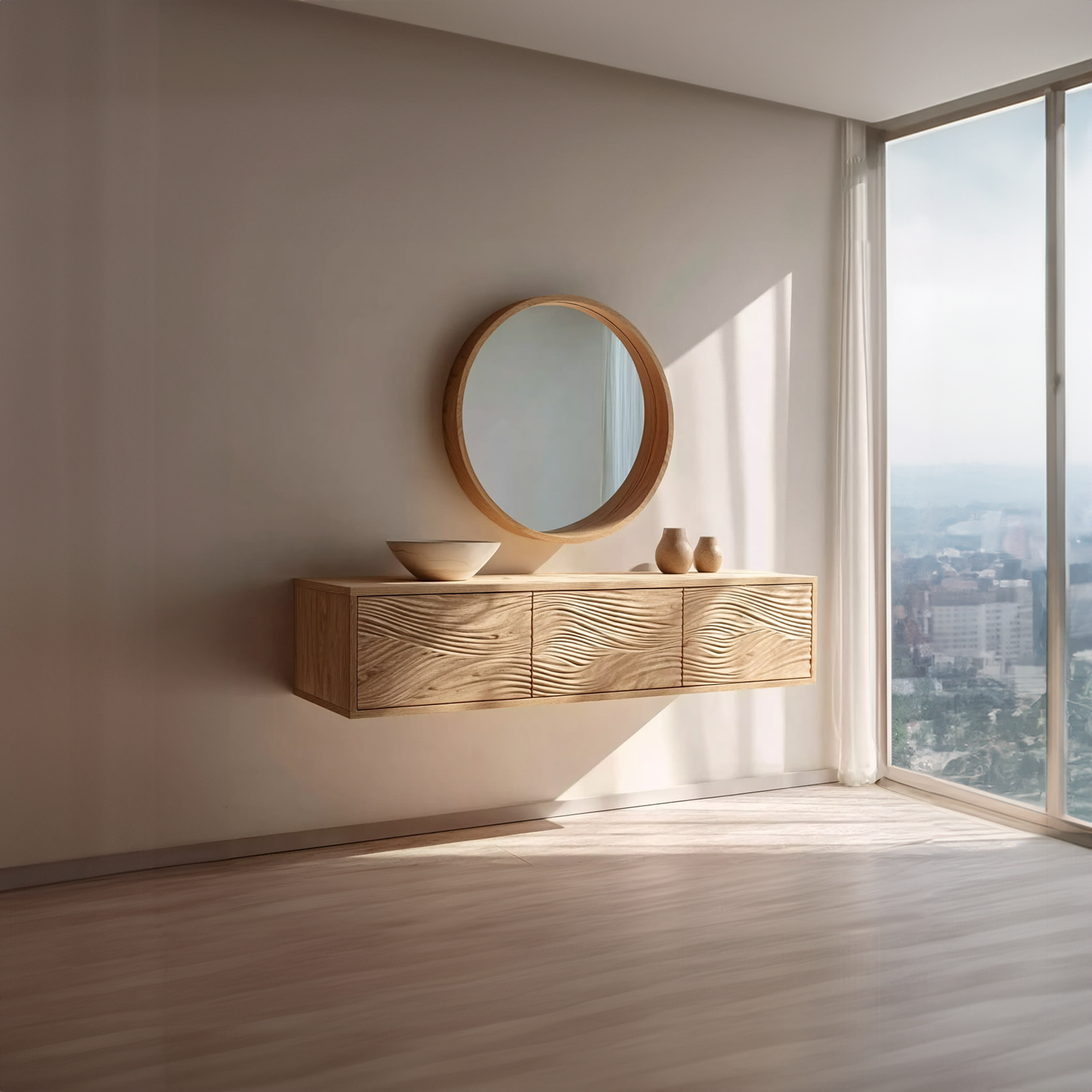 Mid Century Floating Vanity Storage Bathroom SINLKIBRV180