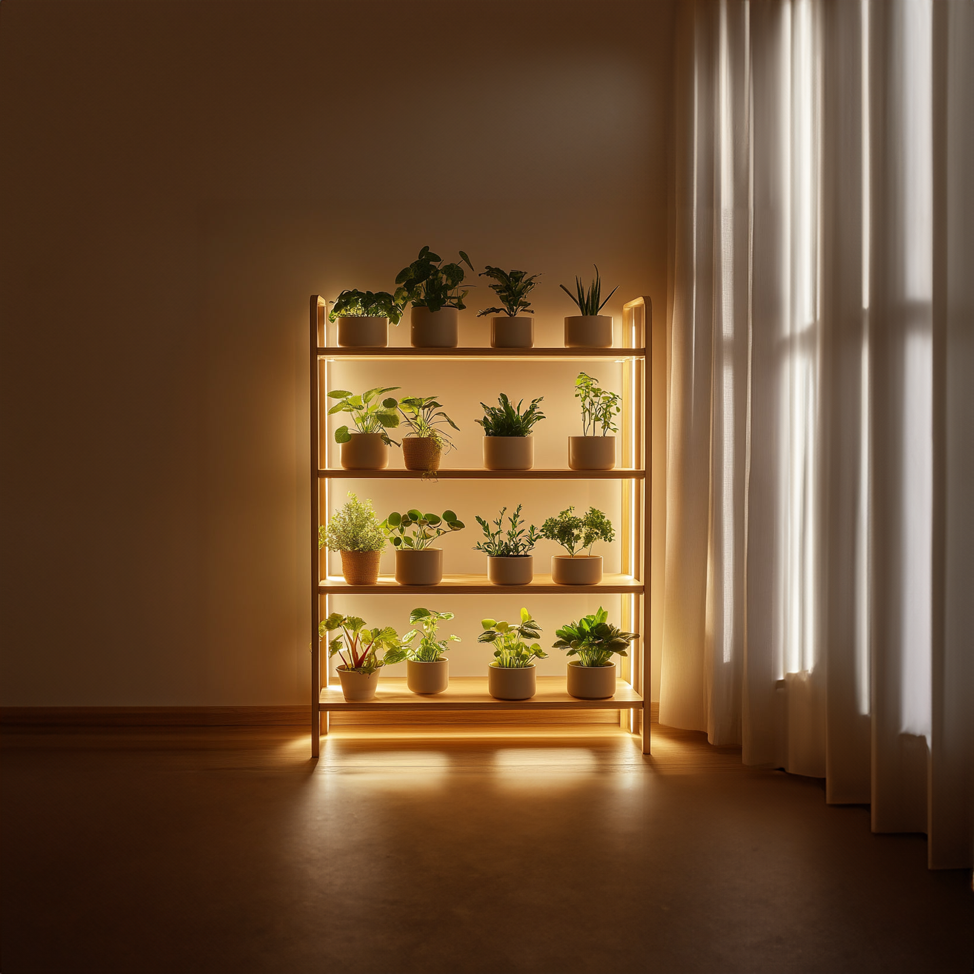 Mid Century Botanical Shelf Contemporary Indoor Garden SINLKITT085