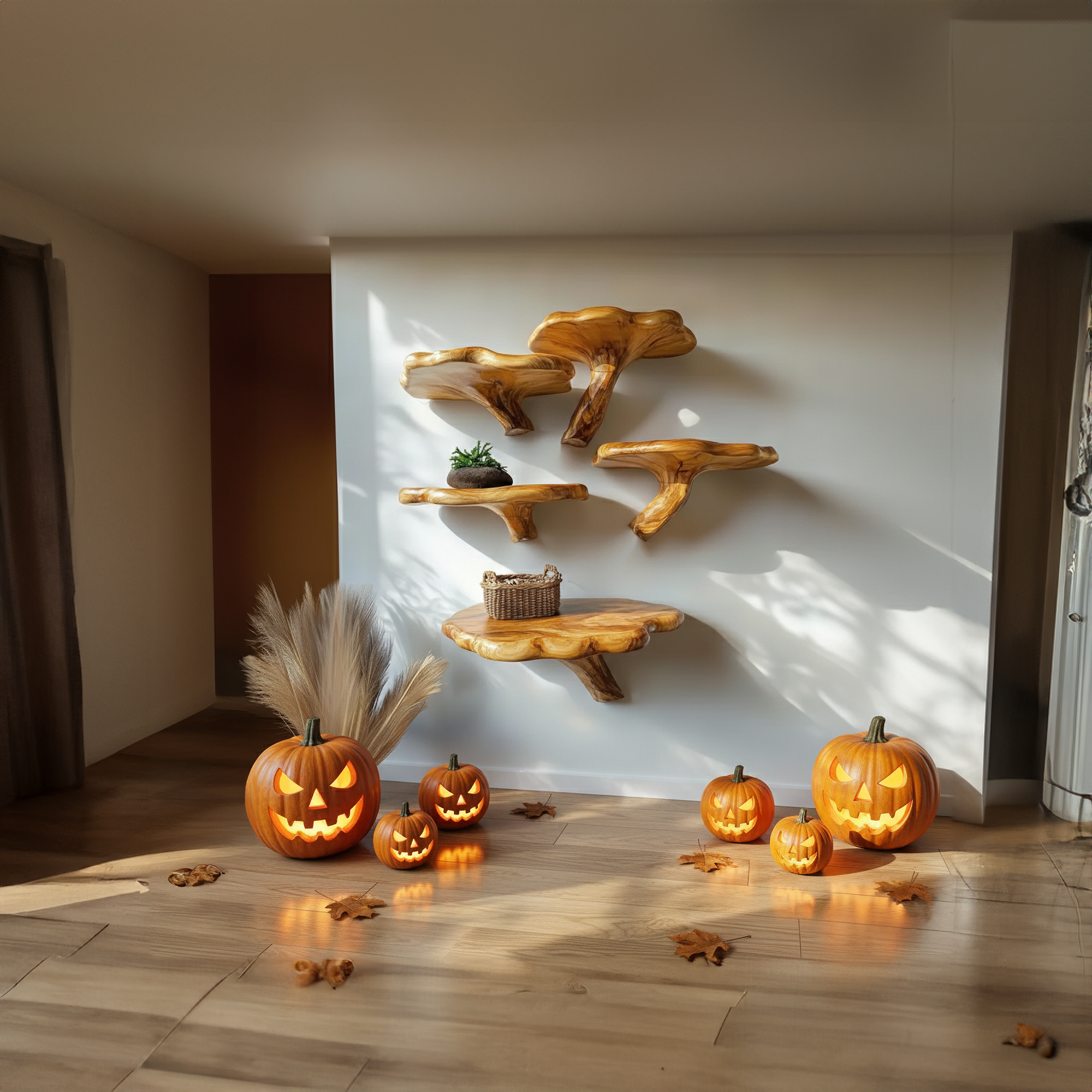 Mid Century Modern Halloween Floating Shelf Wall Decoration SINLKIHW042