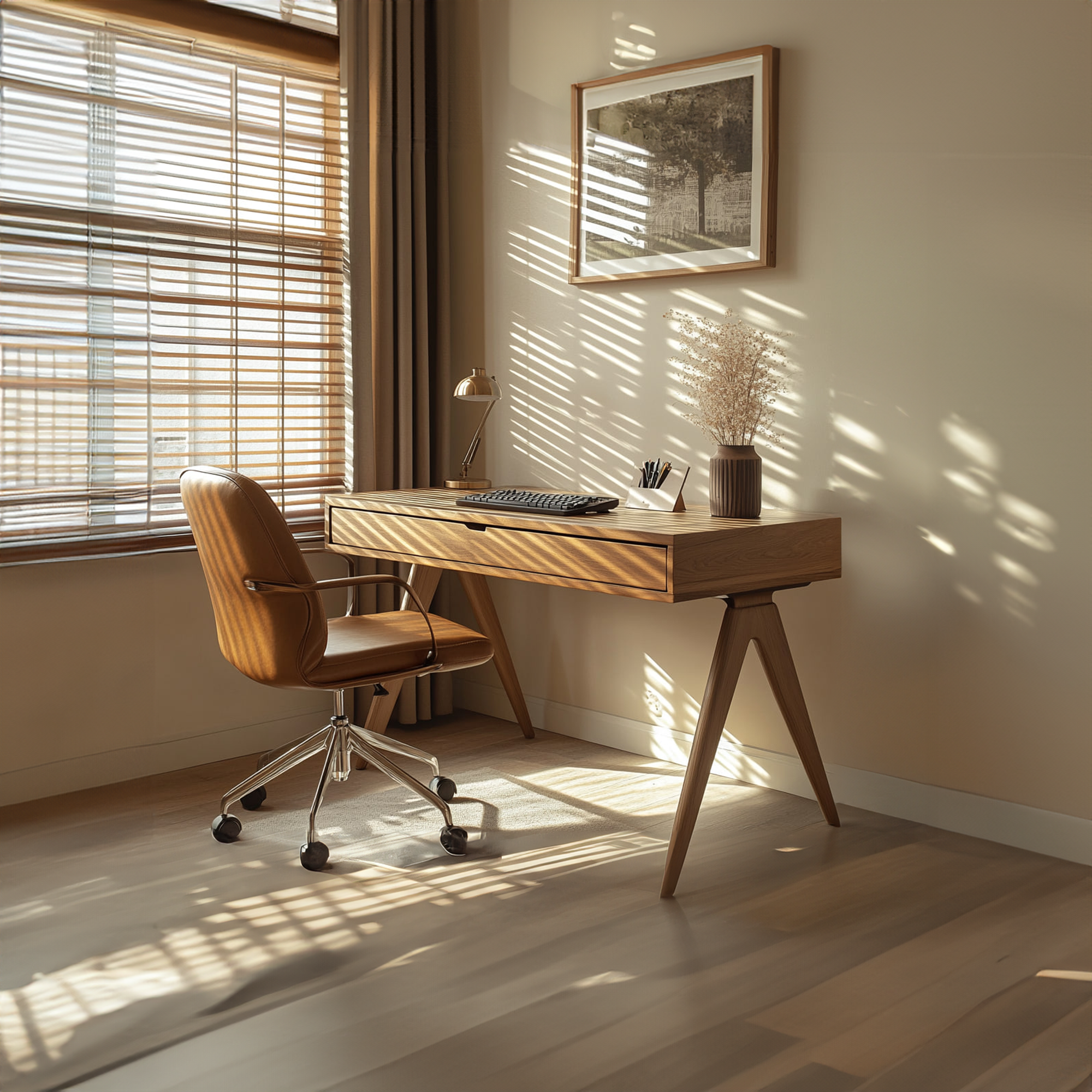 Contemporary Linear Work Desk Home Office And Studio Room SINLKIDK047