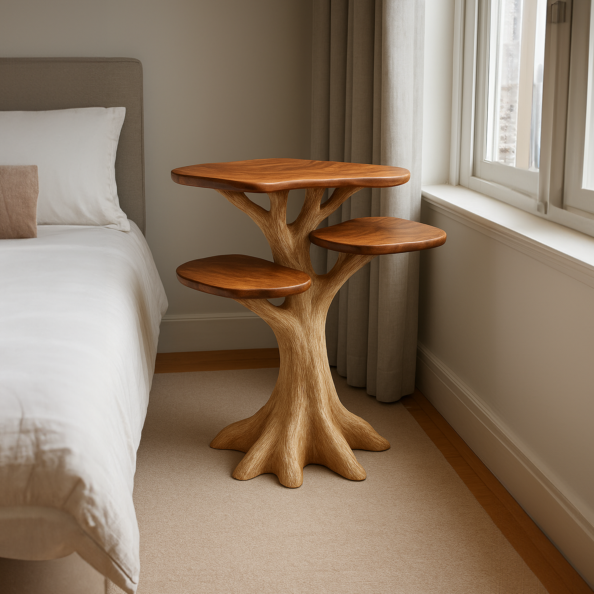 Rustic Tree End Table Bedroom Furniture Accent SINLKIBT136