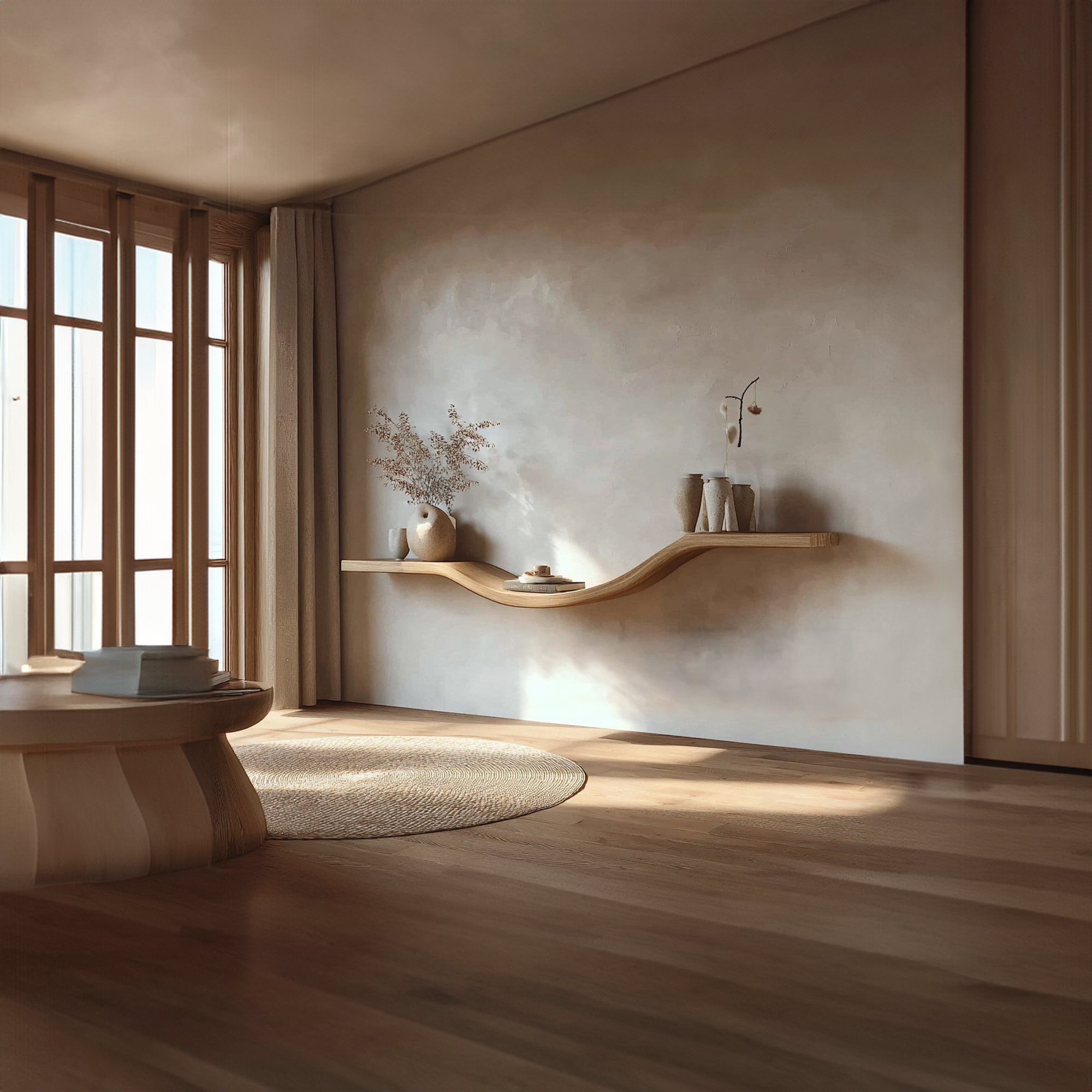 Organic Modern Sculpted Wall Shelf Living Room Or Entryway SINLKIFL268