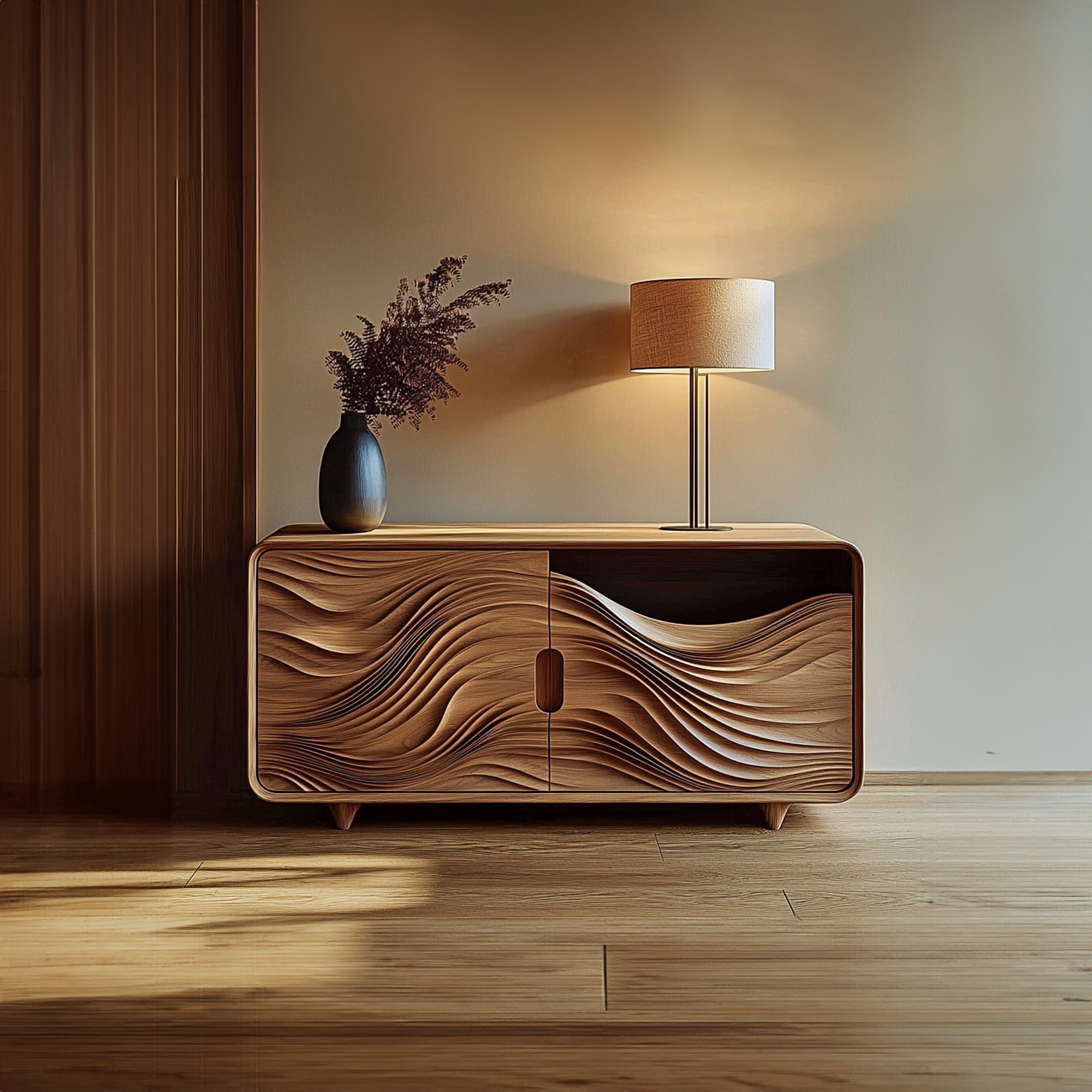 Mid Century Organic Wavy Cabinet Living Room Or Bedroom SINLKISC248