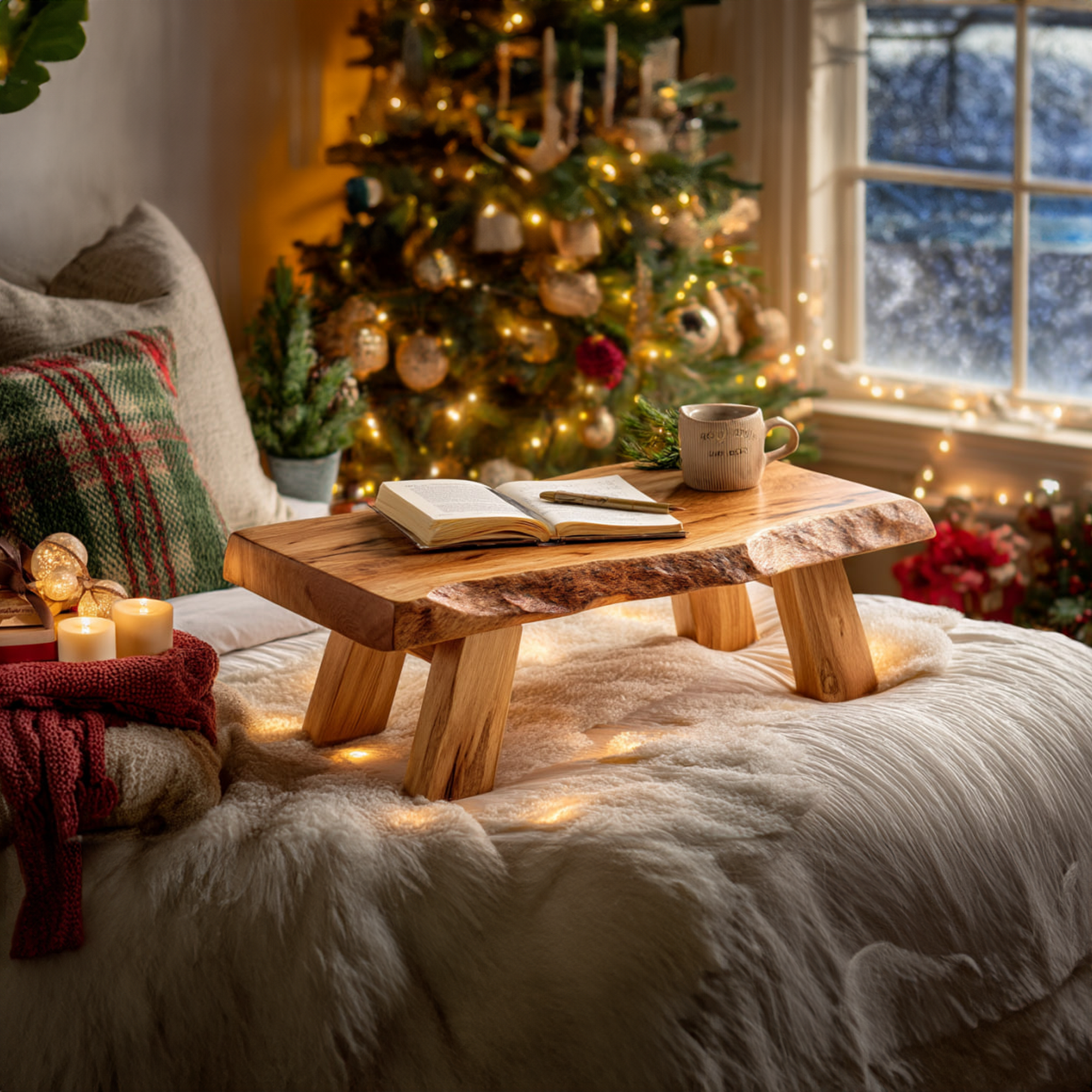 Rustic Rustic Lap Desk Christmas Cozy Bedroom Holiday Display SINLKIDK067