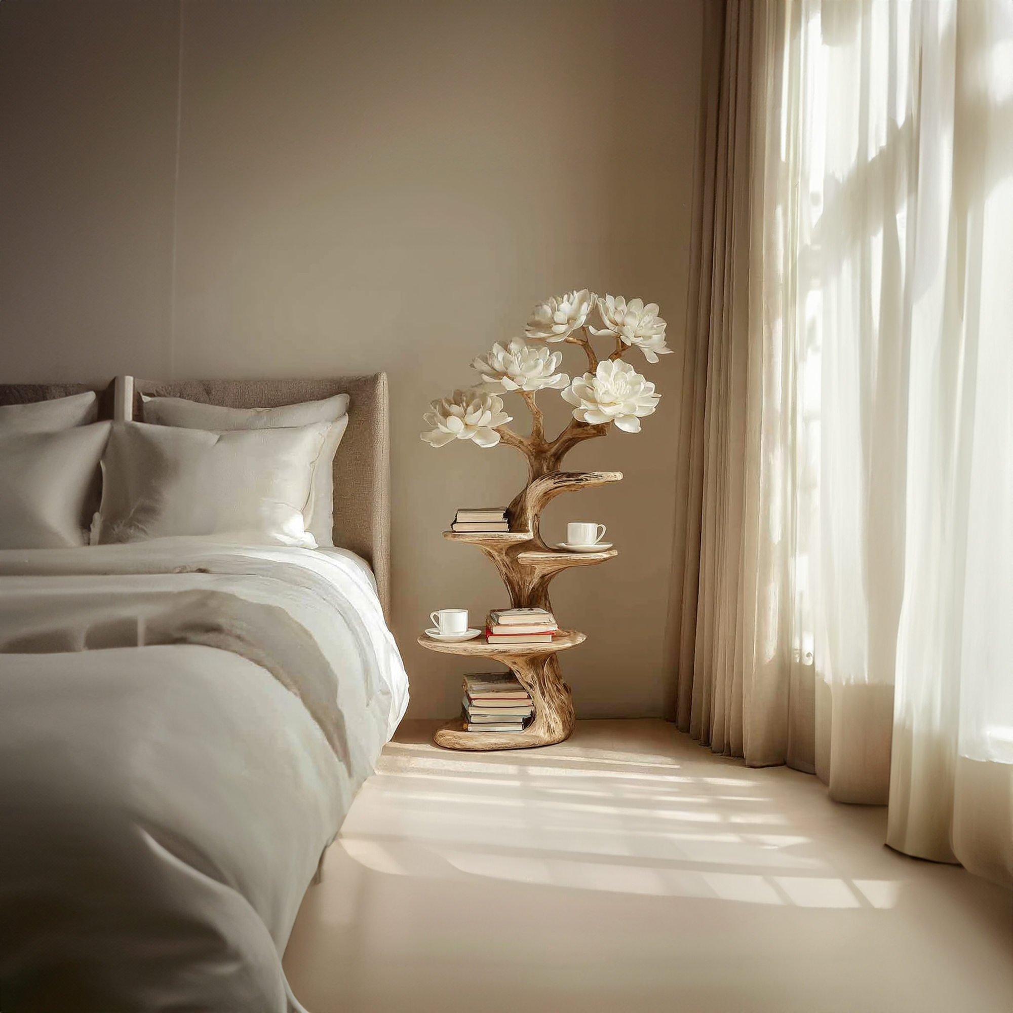 Rustic Tree Nightstand Bedroom SINLKIBT064