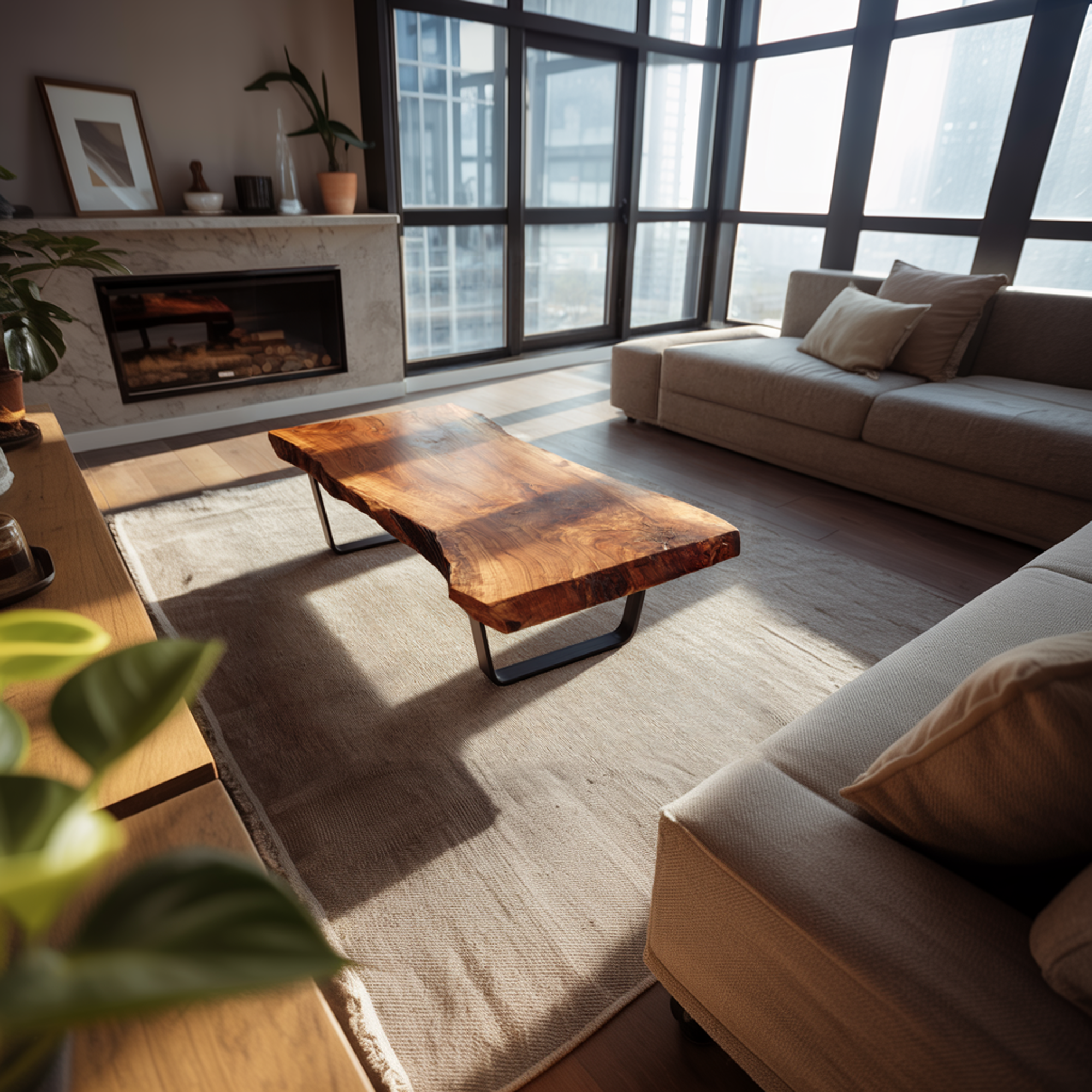 Rustic Handcrafted Wood Coffee Table Living Room SINLKICF270