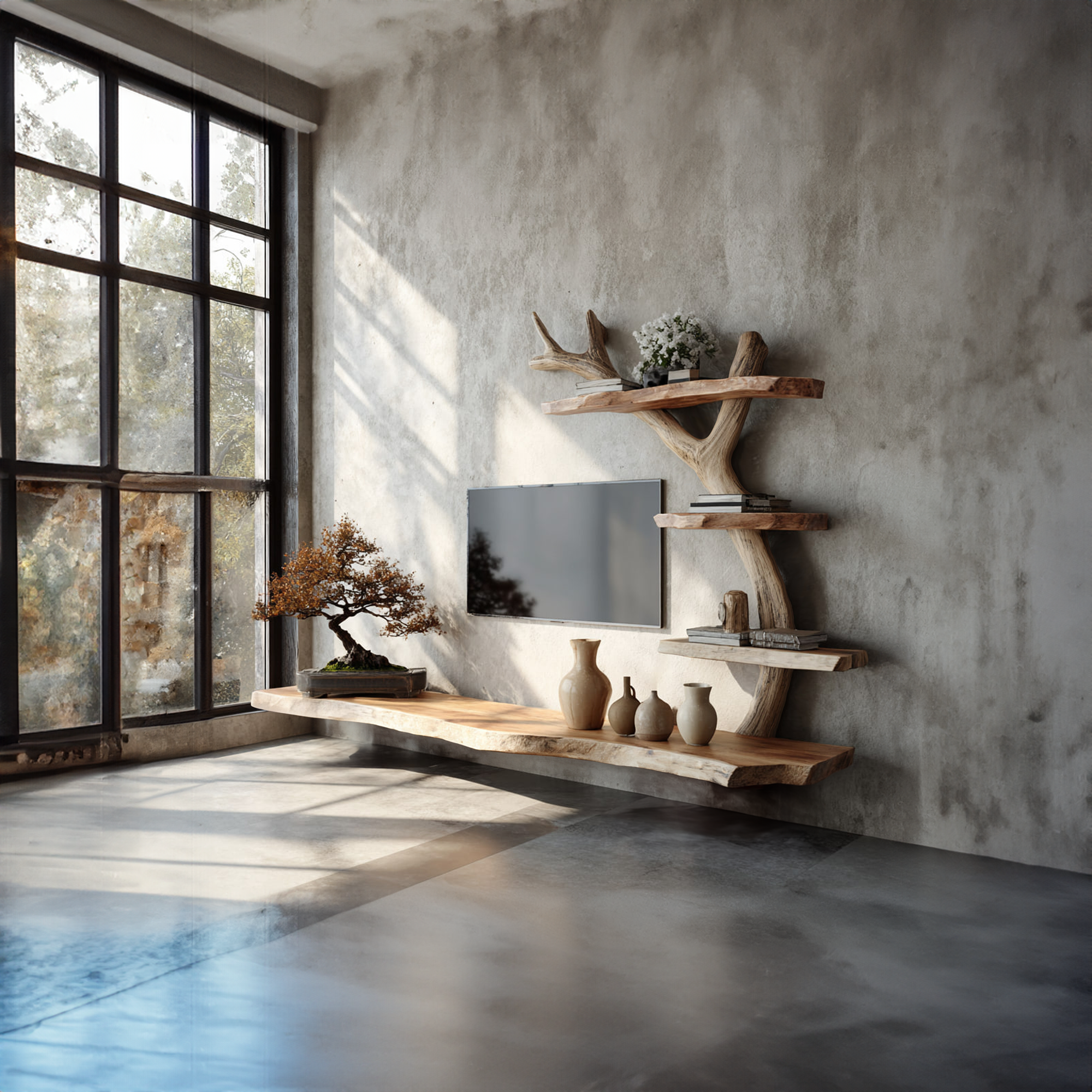 Rustic Branch TV Stand Living Room SINLKITB338