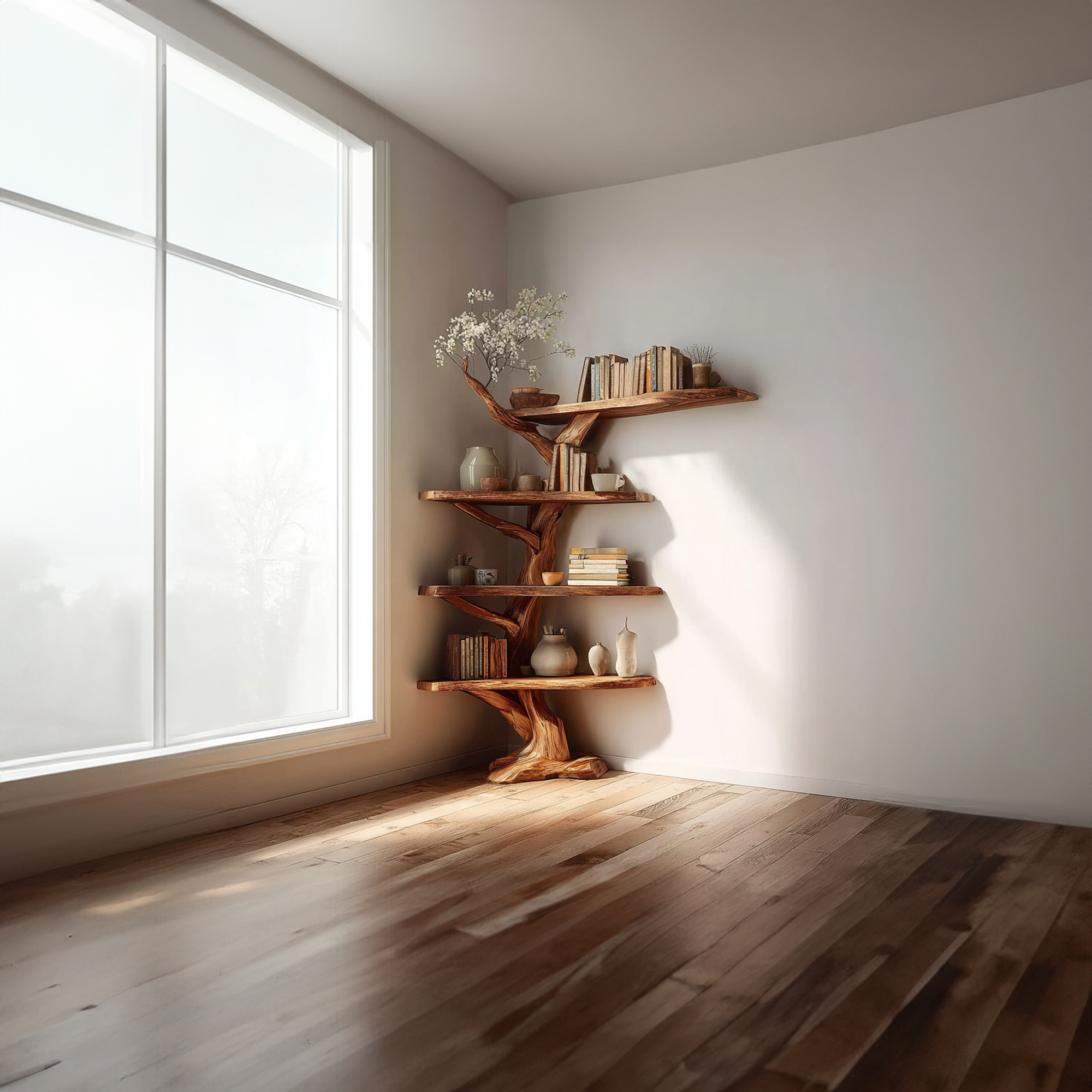 Rustic Corner Shelf Living Room Artistic Display SINLKITB471