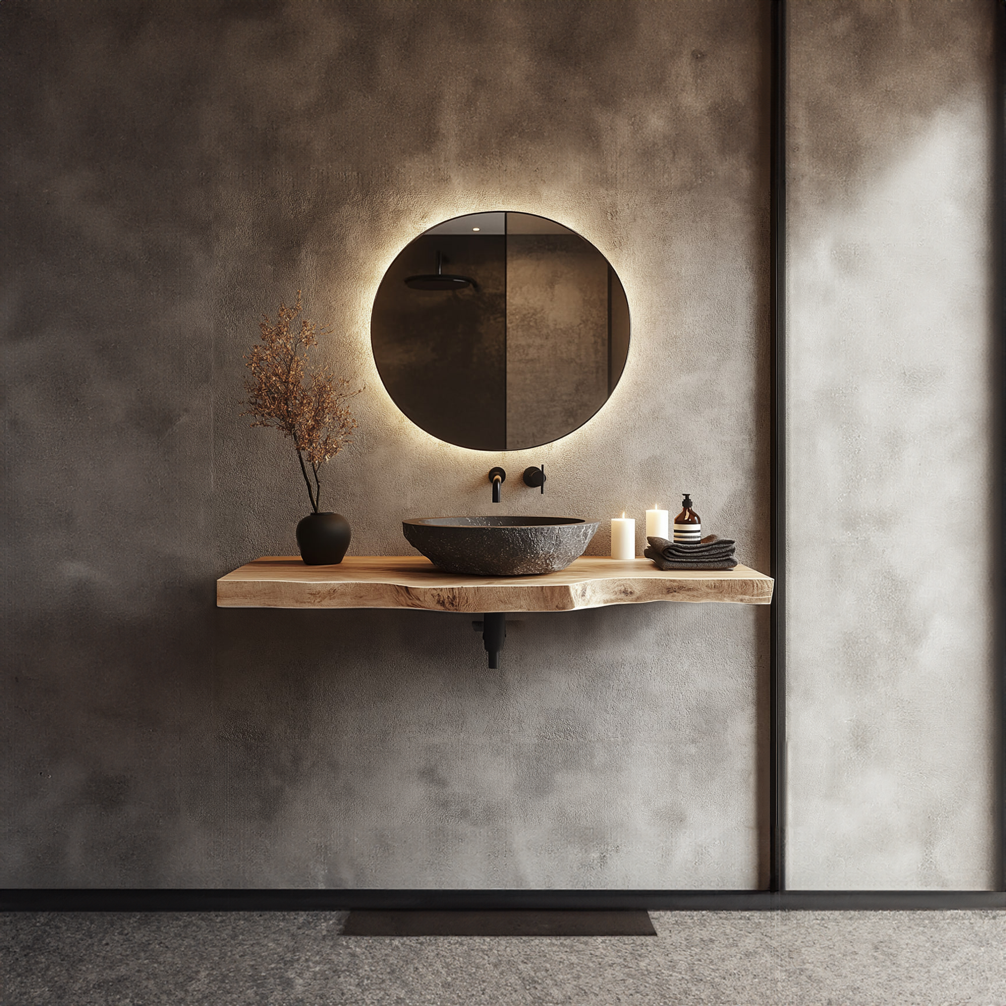 Mid Century Floating Vanity Modern Bathroom SINLKIBRV186