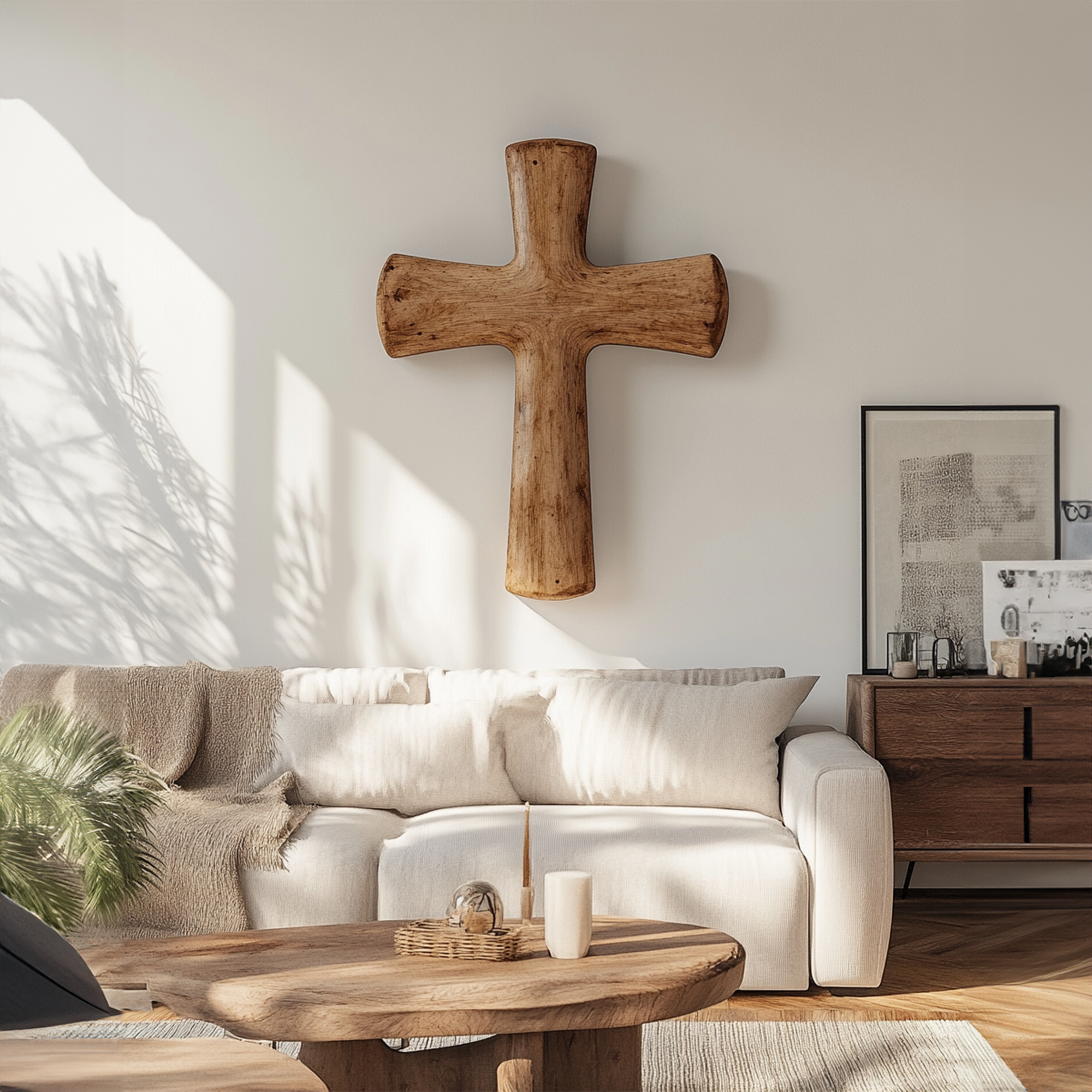 Rustic Handcrafted Wall Cross Living Room And Home Office SINLKIWD006