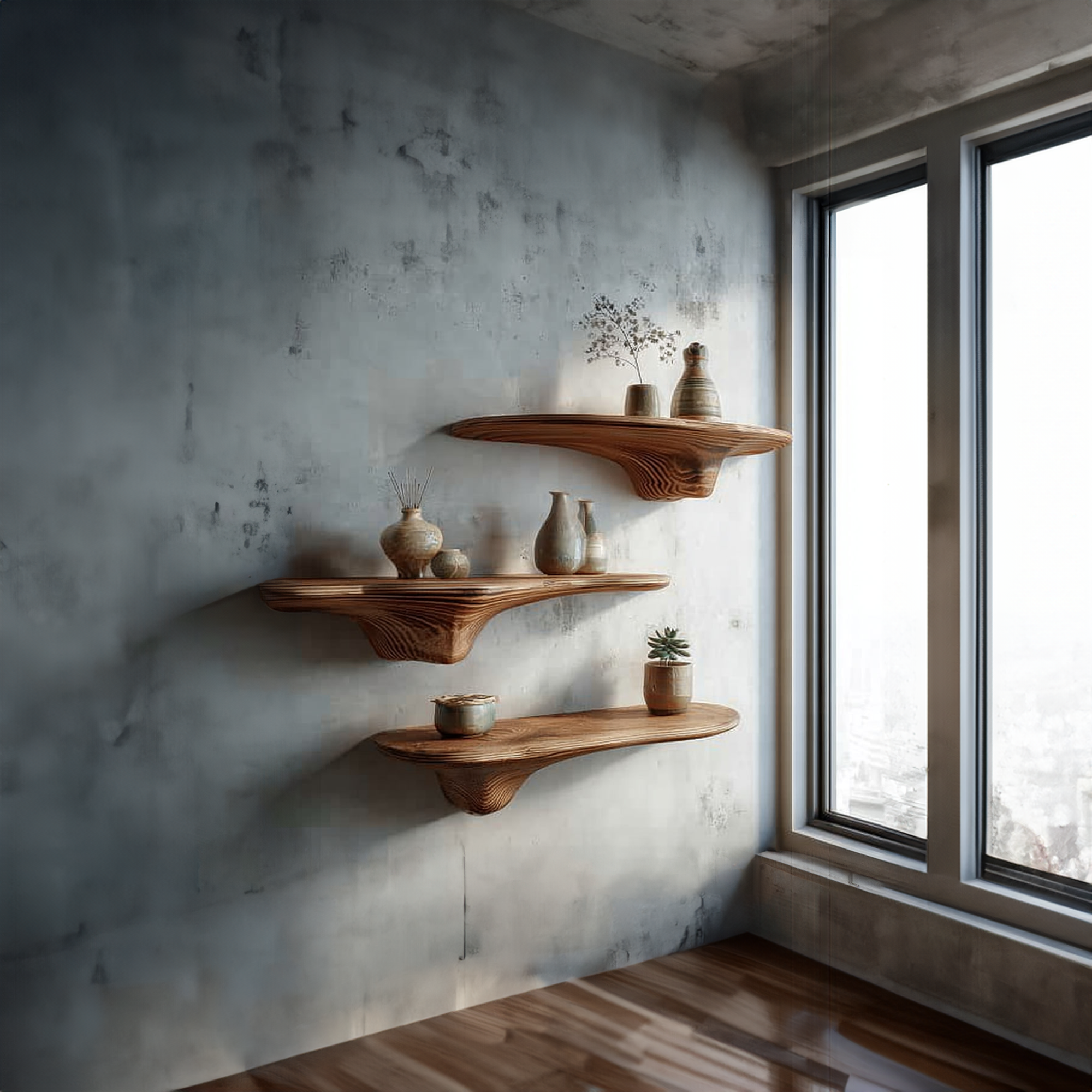 Rustic Mushroom Floating Shelves Office SINLKIFL144