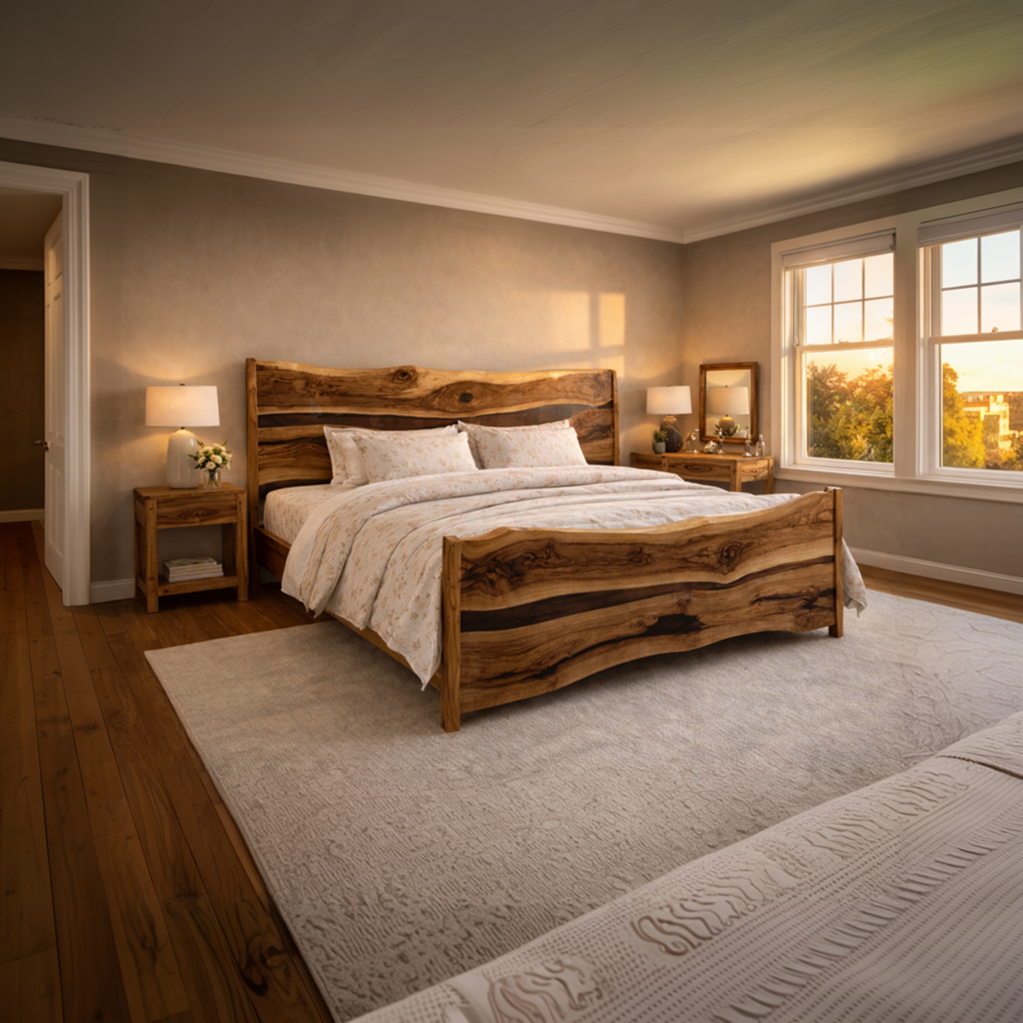Rustic Live Edge Bed Frame Bedroom And Home SINLKIWB091