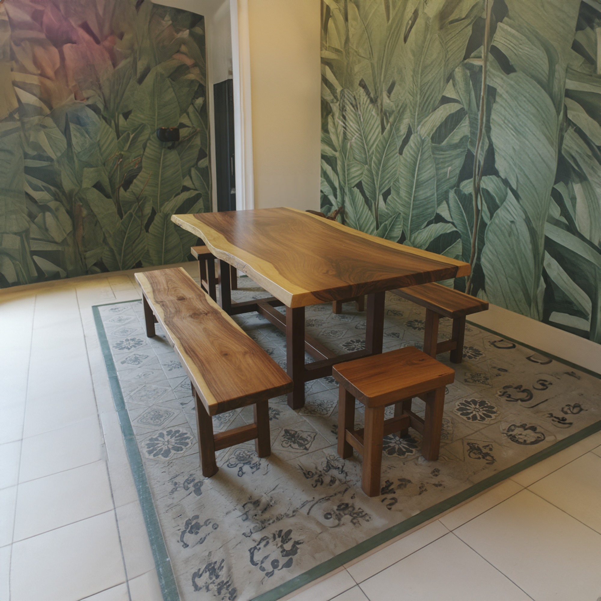 Rustic Live Edge Dining Table Kitchen SINLSDTS133