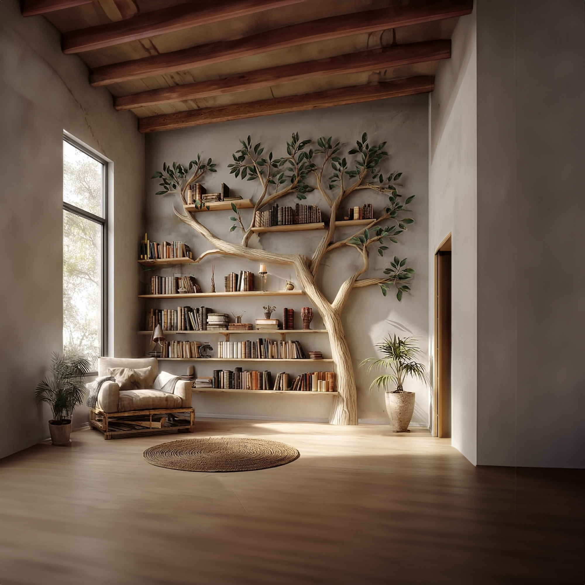Rustic Tree Bookshelf Study Room Or Living Room Modern Decor SINLKITB334