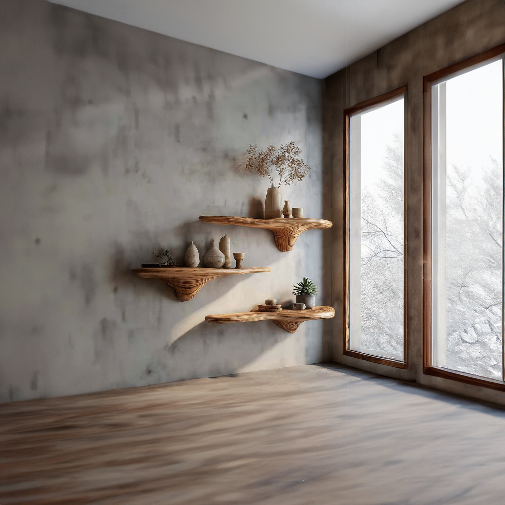 Rustic Mushroom Wall Shelf Entryway SINLKIFL141