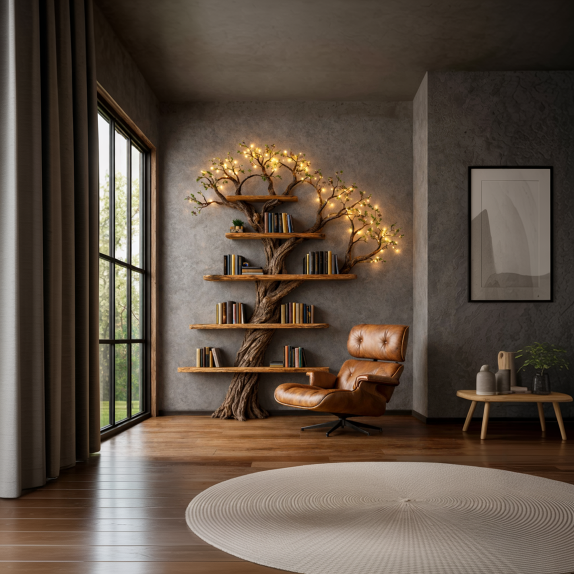 Sculptural Tree Bookshelf Living Room Interior Art Furniture SINLKITB673