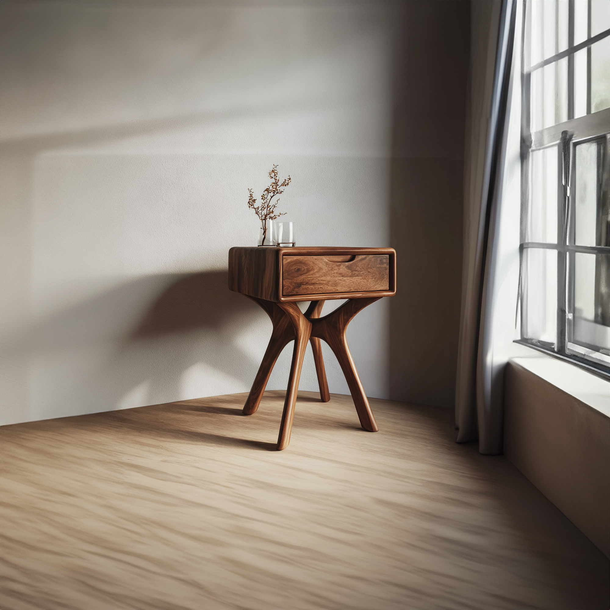 Organic Modern Sculptural Side Table Bedroom Or Living Room SINLKICC019