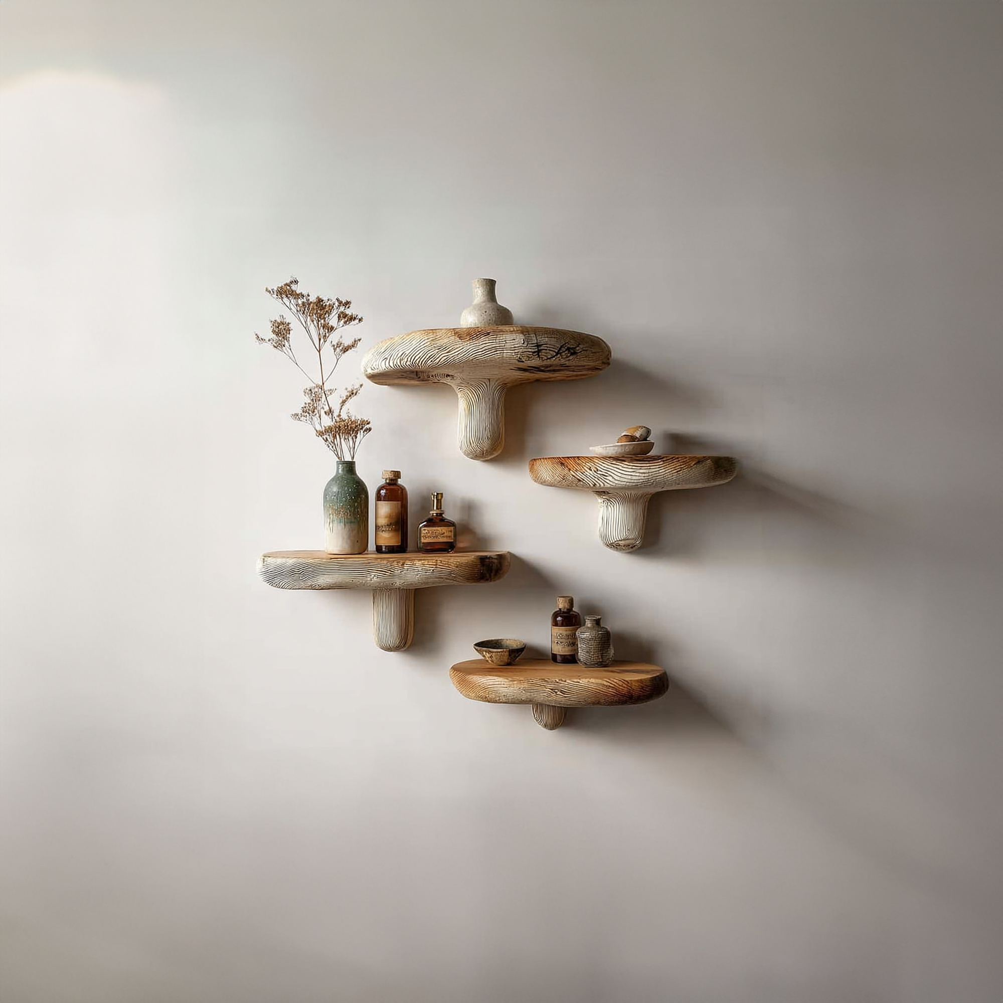 Rustic Mushroom Shelf Living Room SINLKIFL146
