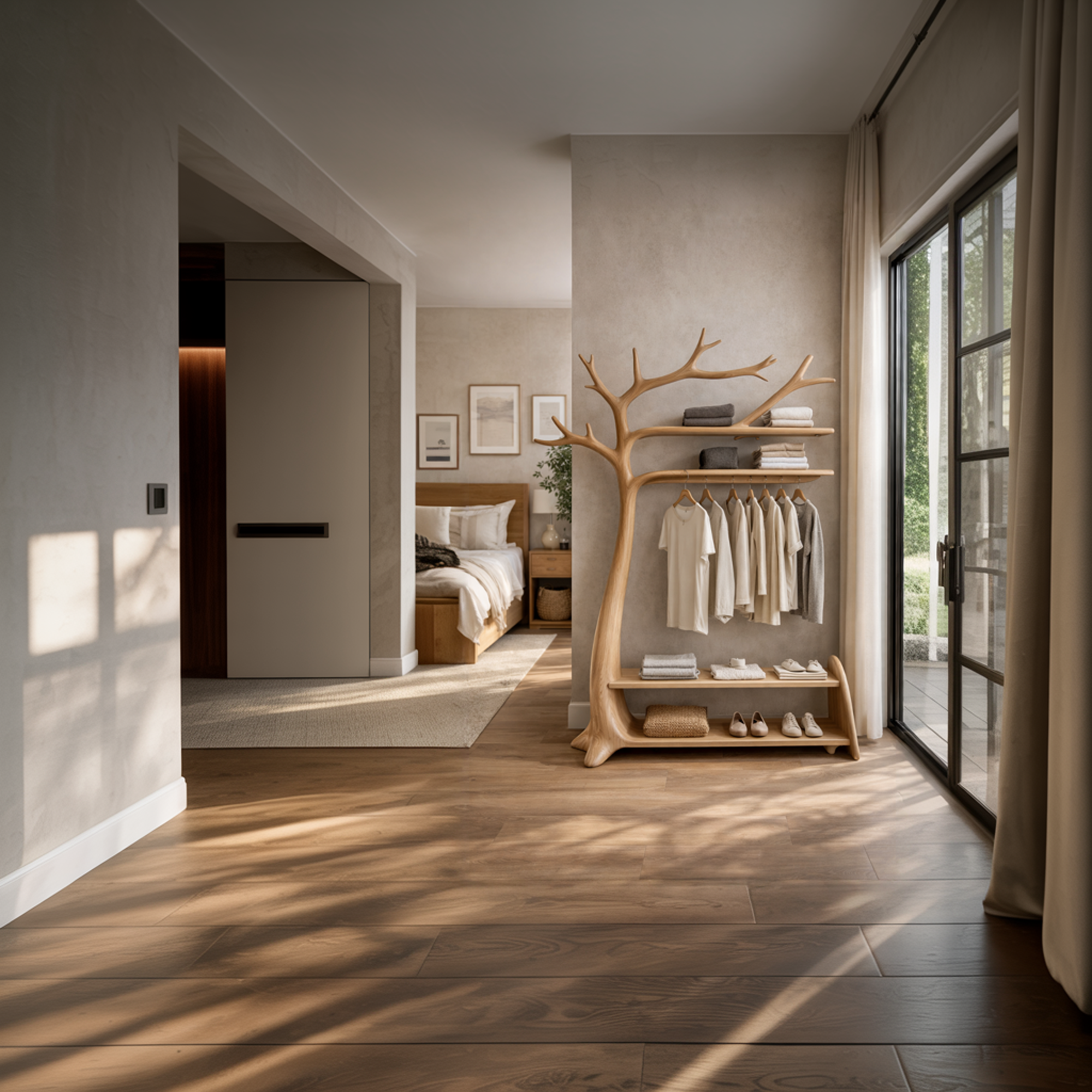 Natural Tree Coat Rack Bedroom Corner SINLKITCR083