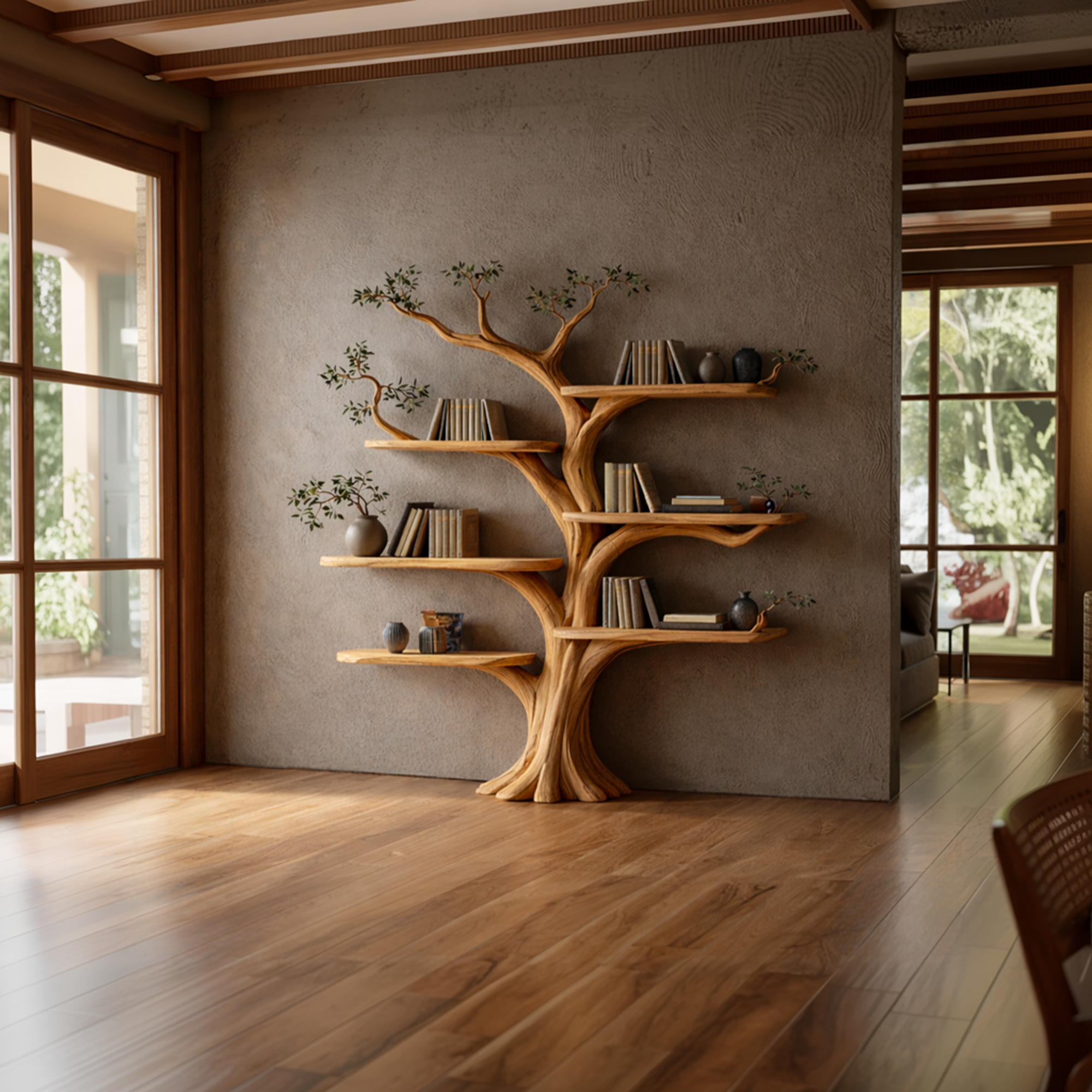 Rustic Tree Style Bookshelf Modern Interior SINLKITB635