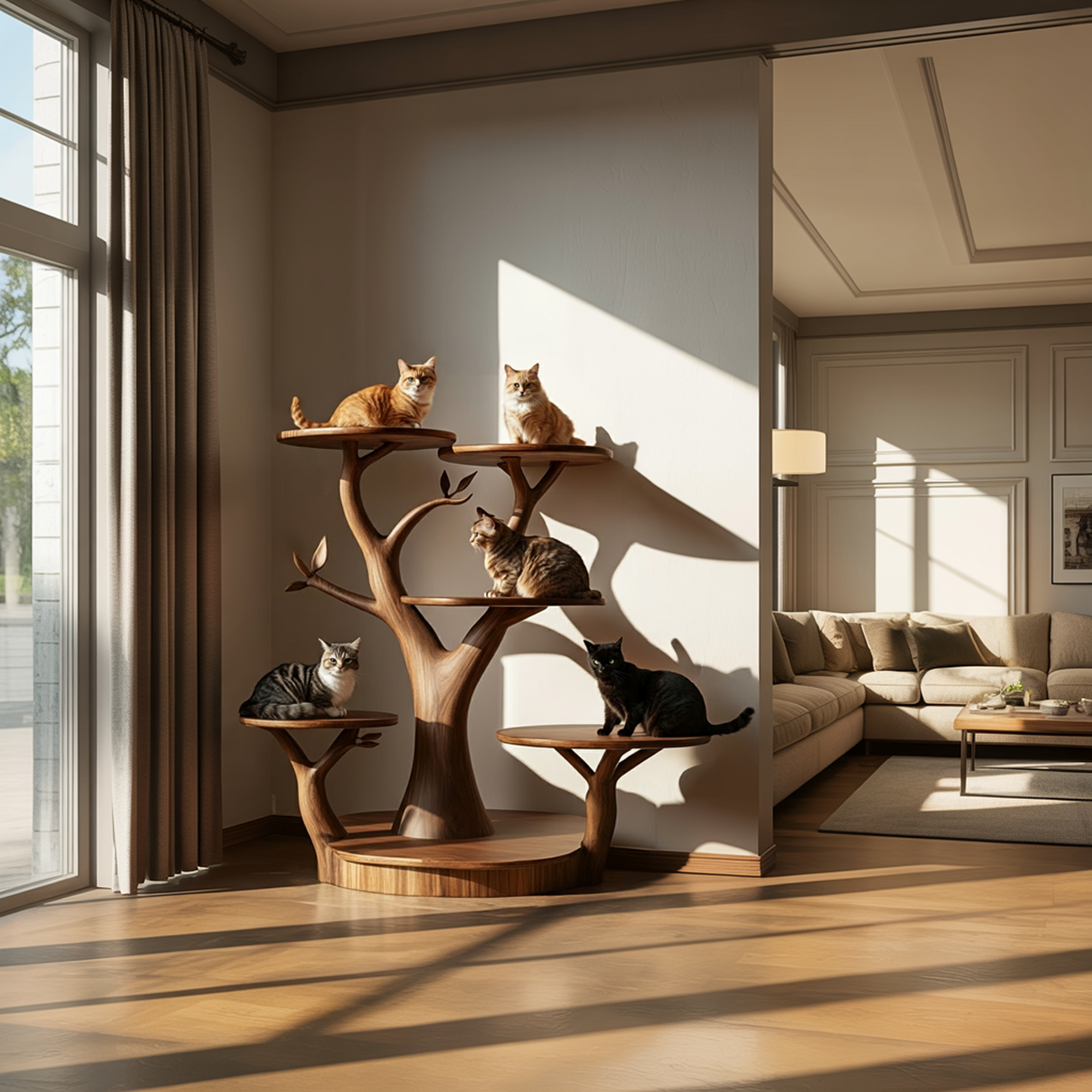 Handcrafted Cat Tree Pet Climbing Furniture Home Decor SINLKITT103