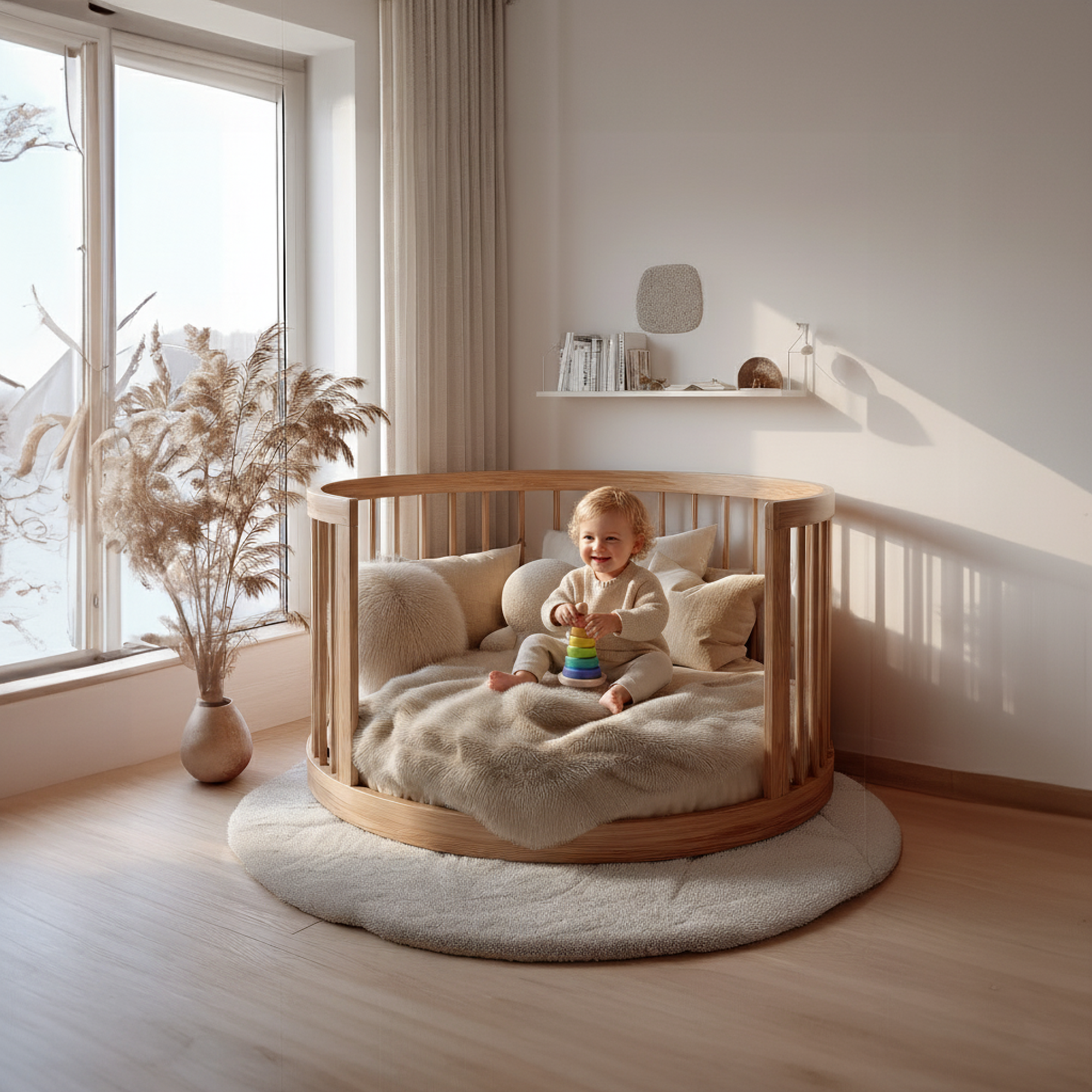 Scandinavian Round Daybed Kids Room Nursery SINLKIWB51