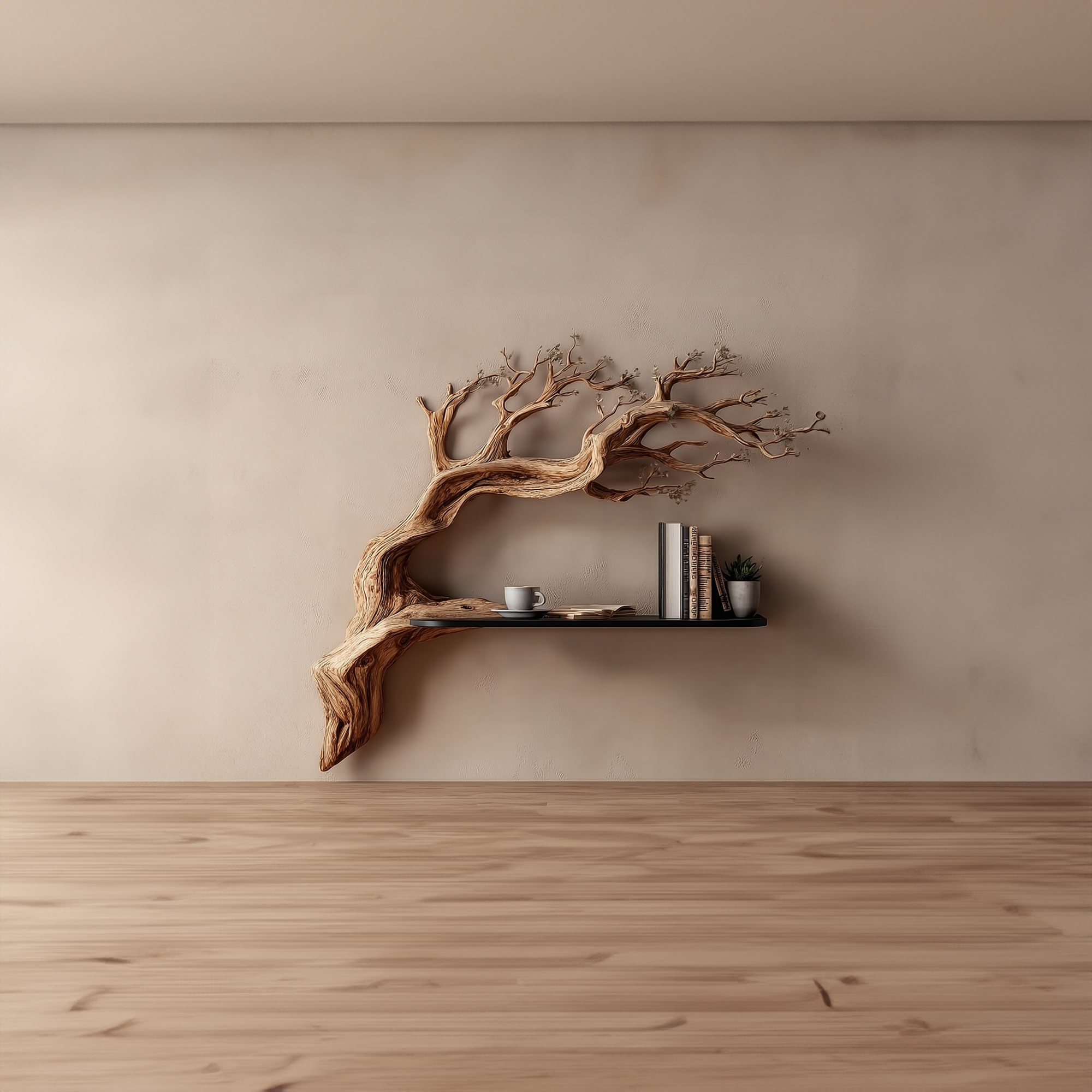 Rustic Branch Floating Shelf Artistic Bedroom Wall Decor SINLKIFL176
