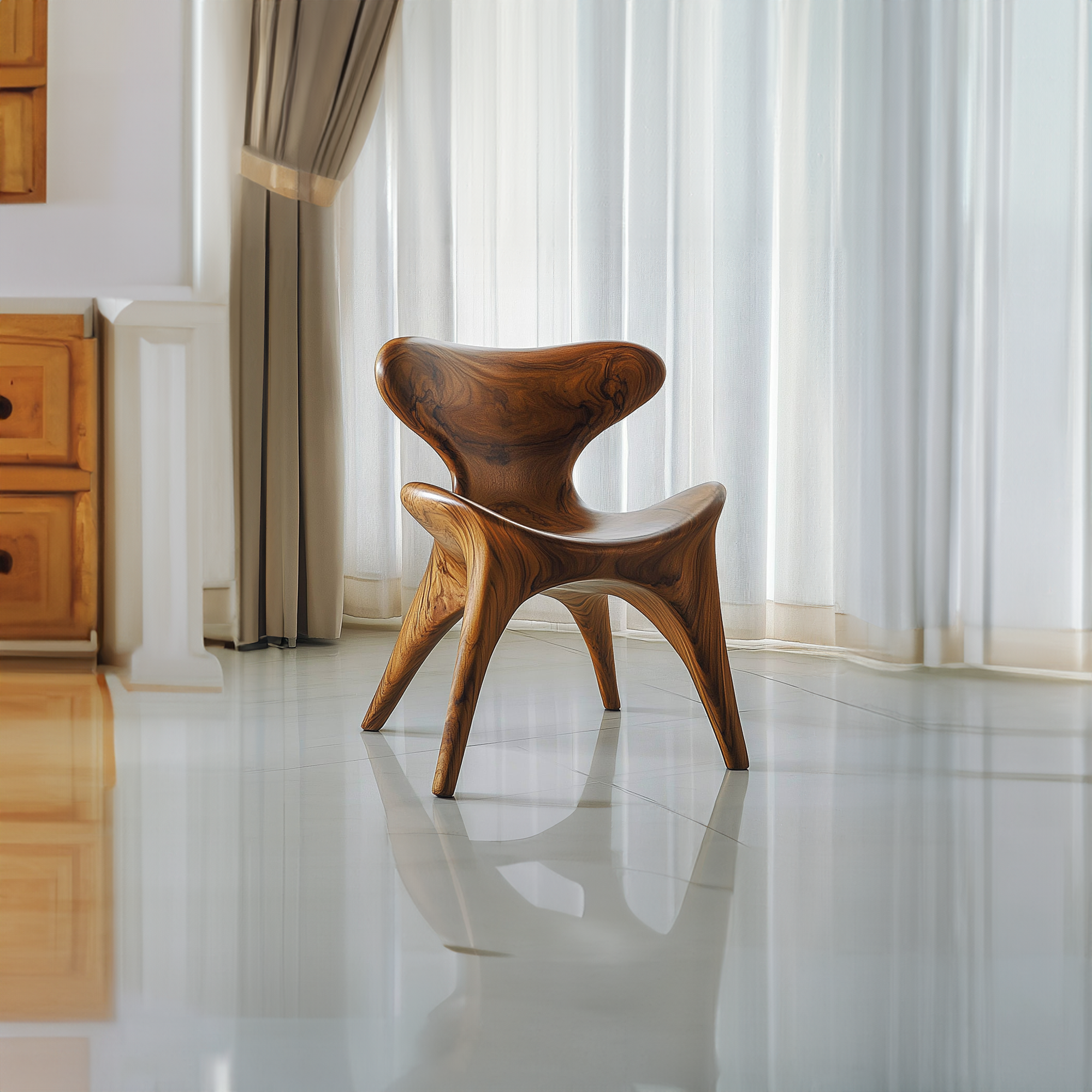 Organic Modern Accent Chair Office Or Bedroom SINLKIWC013