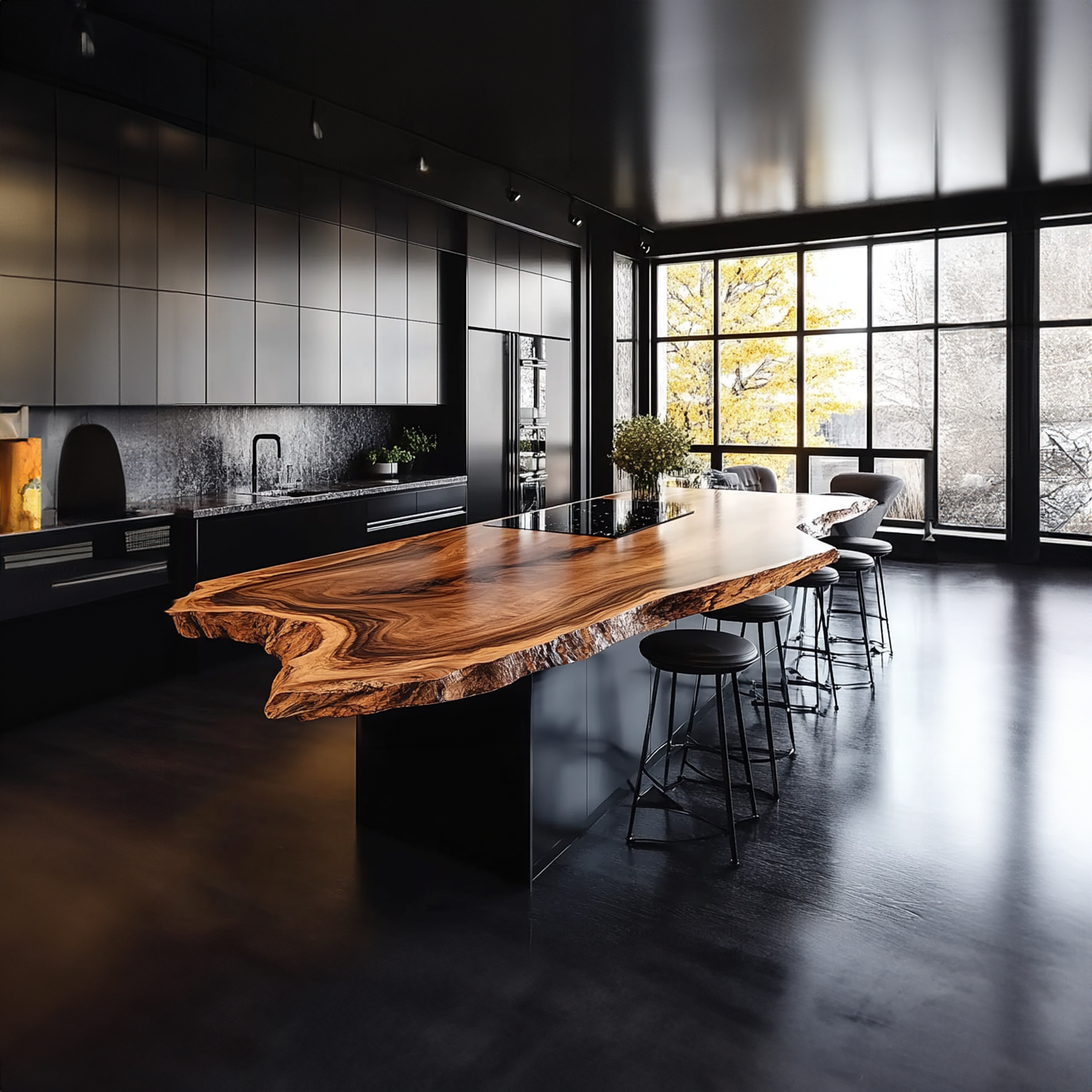 Rustic Luxury Live Edge Kitchen Island Kitchen Or Home Bar SINLKIKI117