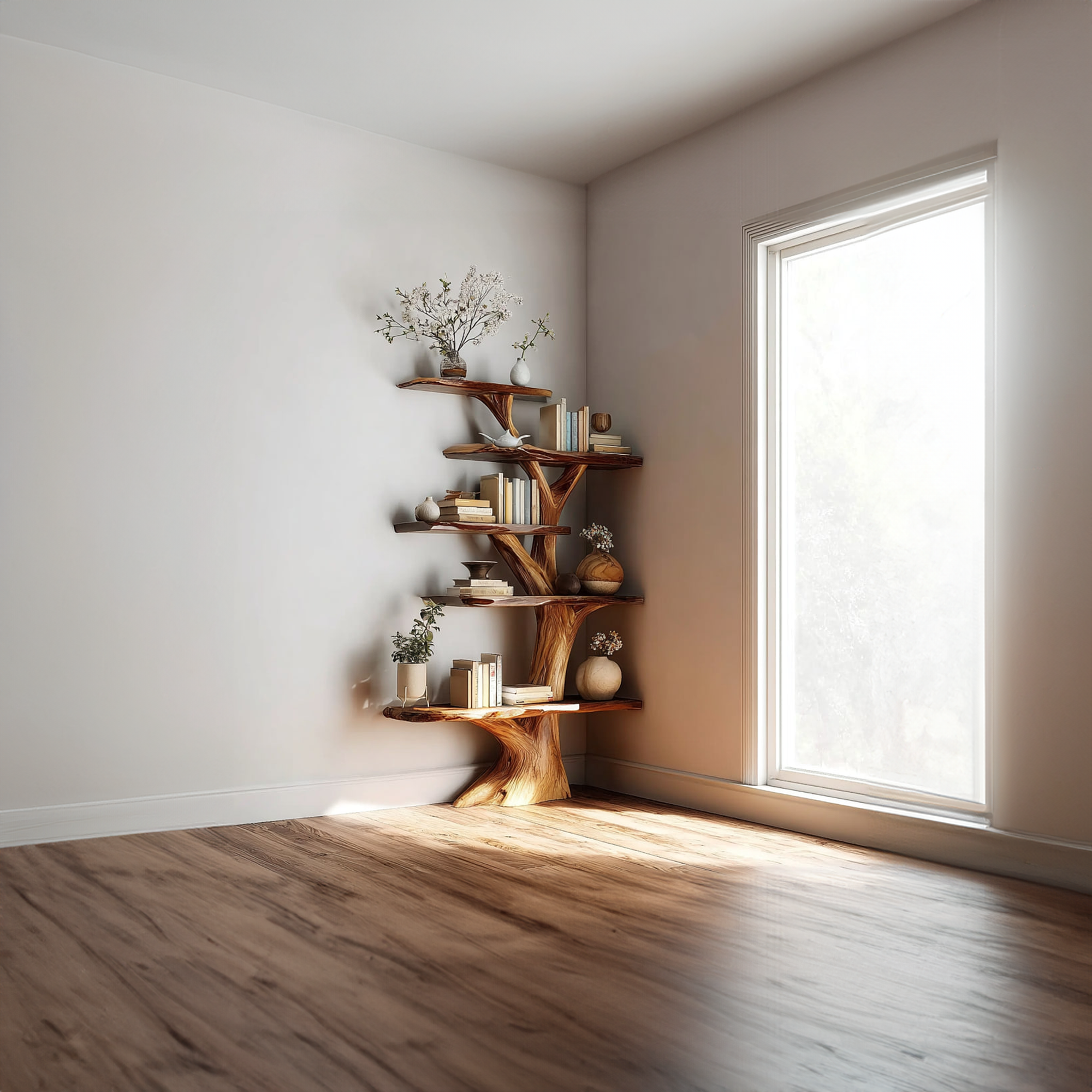 Rustic Artistic Display Corner Shelf Living Room SINLKITB469