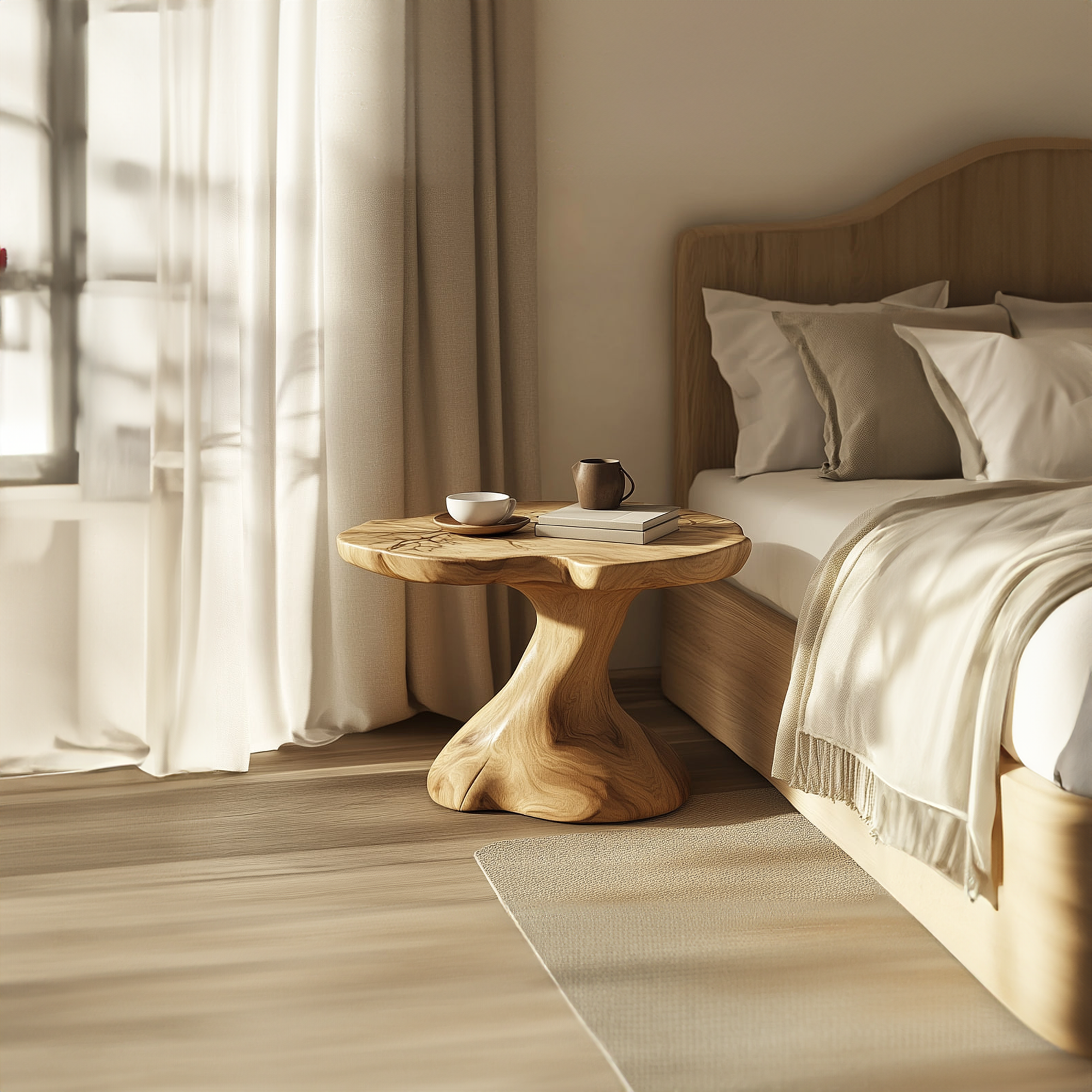 Rustic Wooden Nightstand Bedroom Decor SINLKIBT173