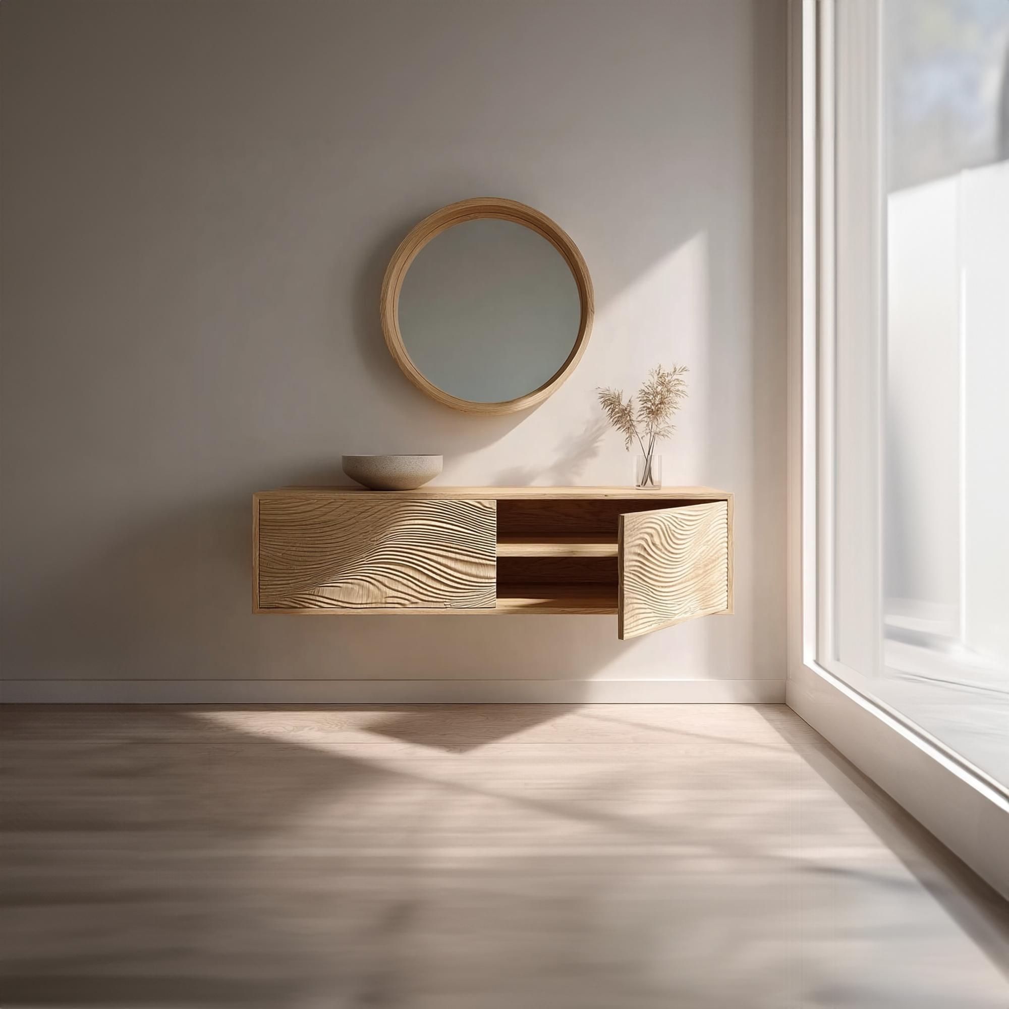 Rustic Floating Bathroom Vanity Modern Washroom SINLKIBRV181