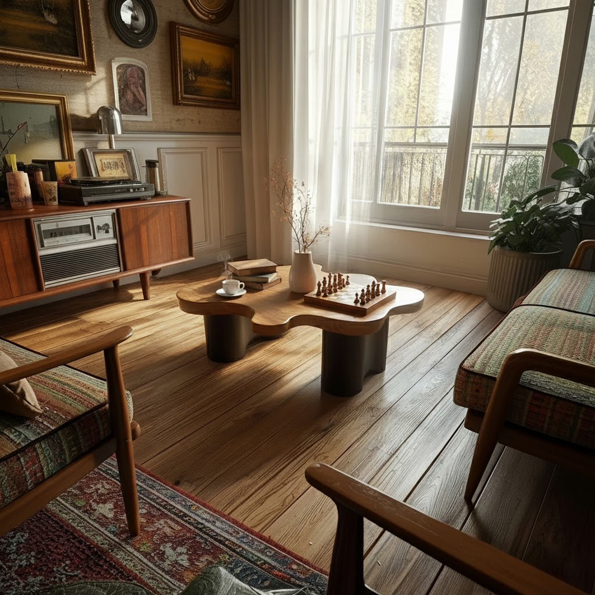 Mid Century Handcrafted Coffee Table Living Room SINLKICF268