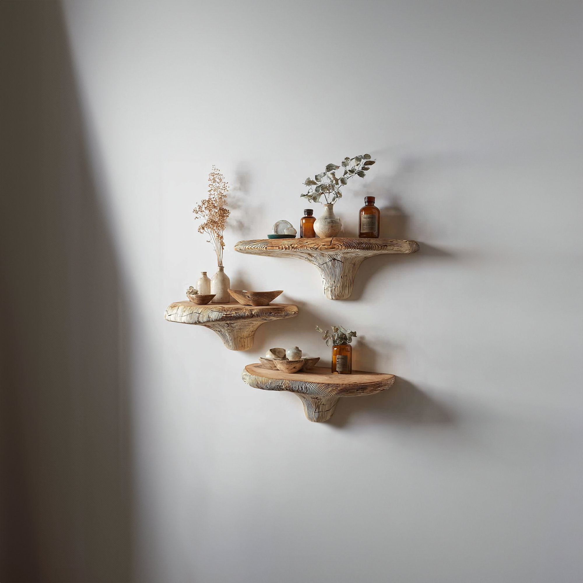 Rustic Mushroom Floating Shelf Kitchen SINLKIFL138