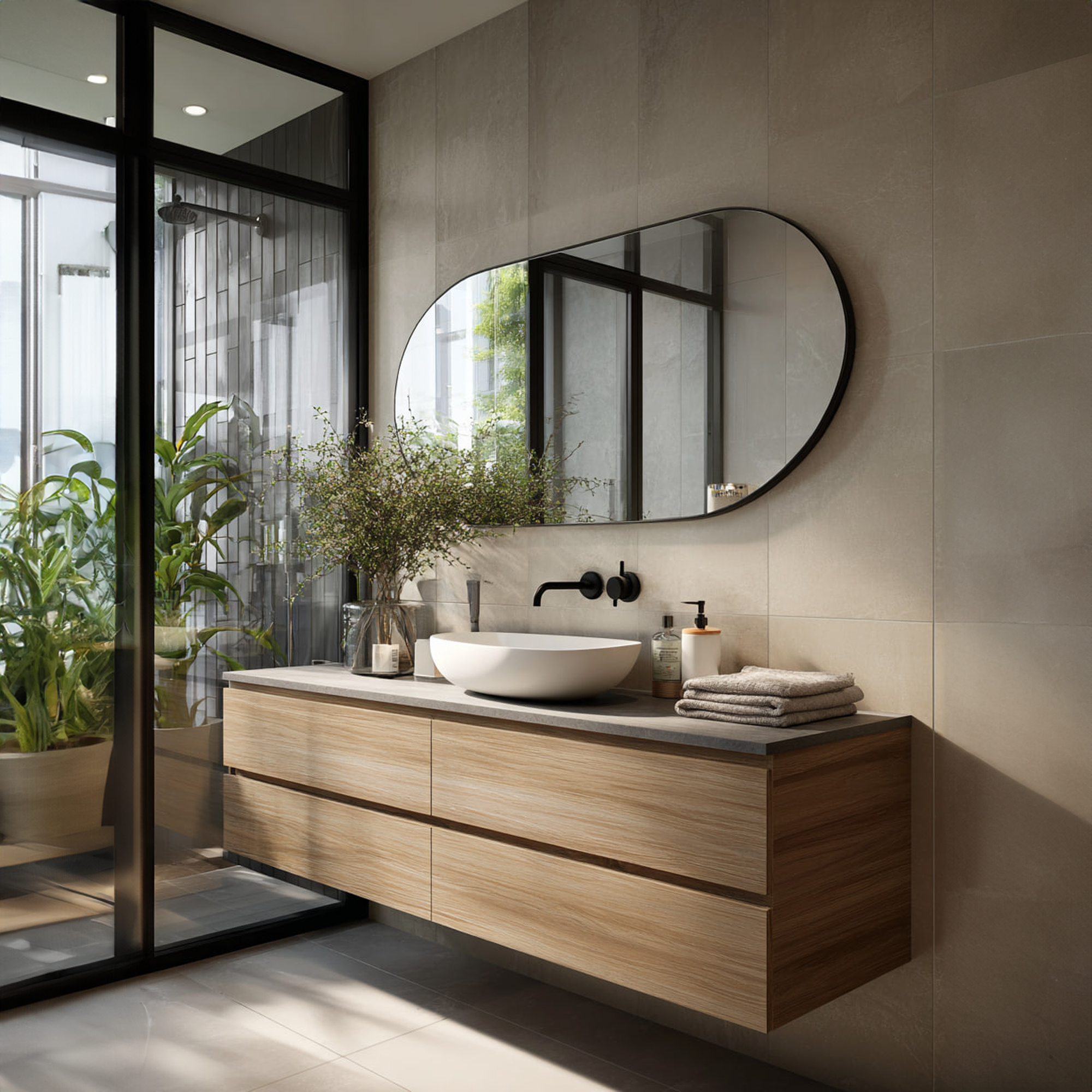 Rustic Bathroom Vanity Cabinet Natural Wood Wall Mounted Vanity SINLKIBRV203