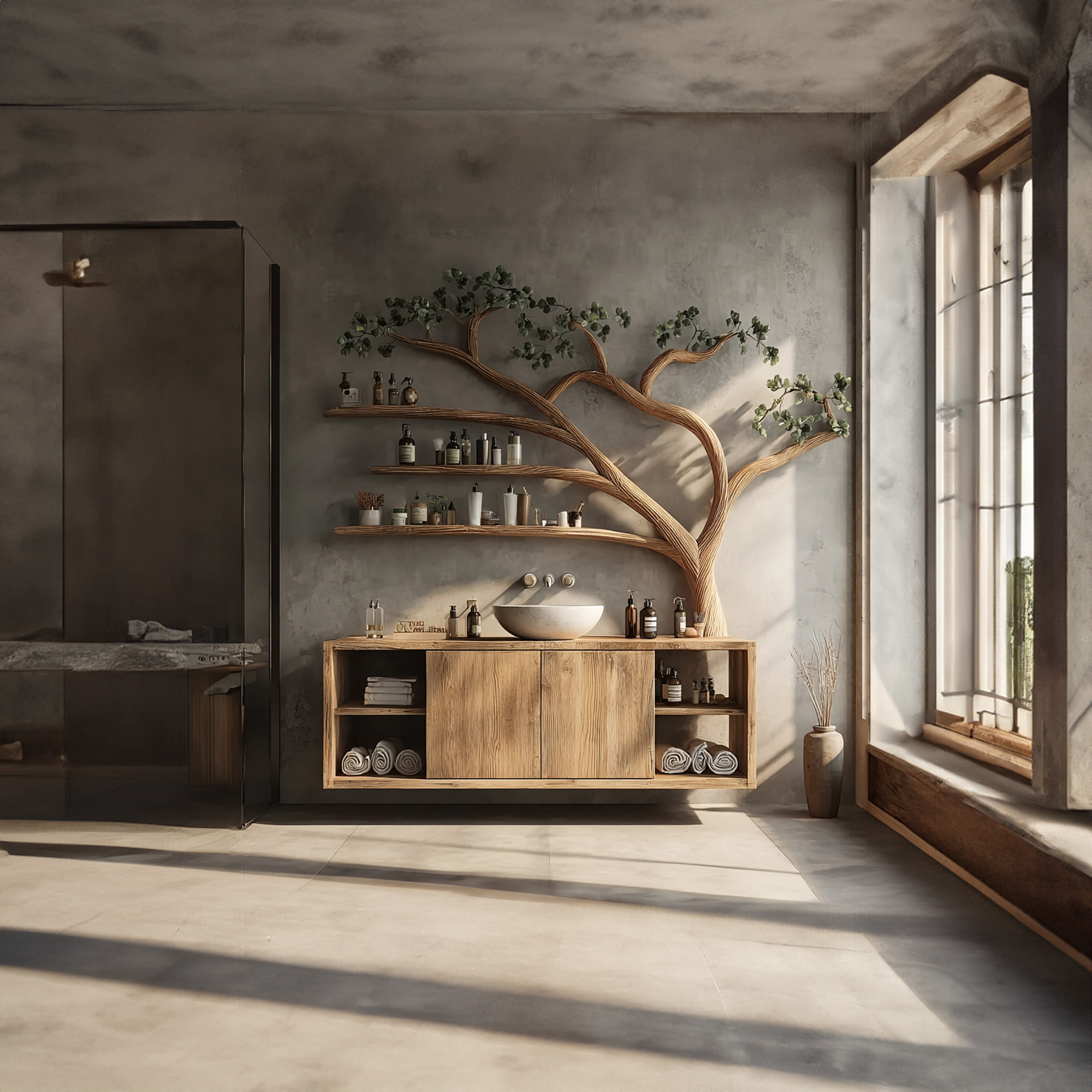 Rustic Organic Branch Wall Vanity Bathroom Or Relax Room SINLKITBB017