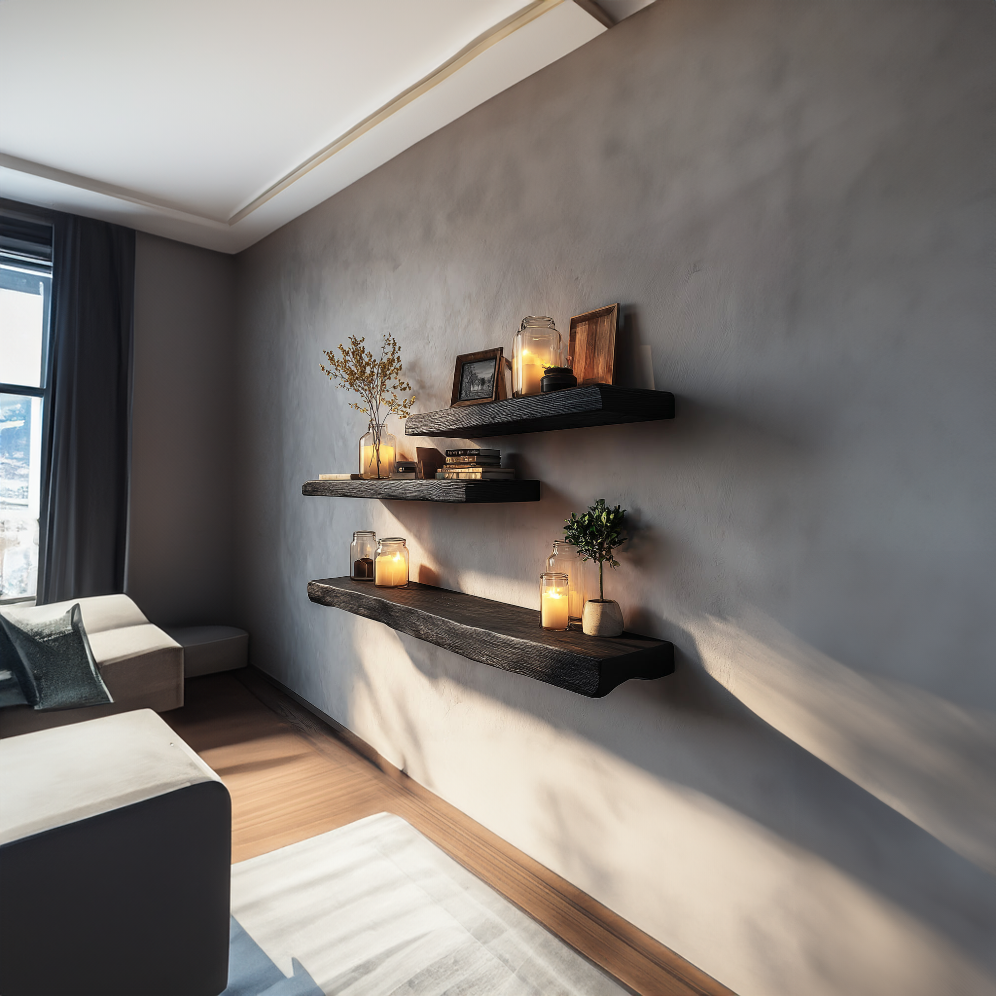 Rustic Floating Shelf Mood Light Living Room Or Bedroom SINLKIFL315