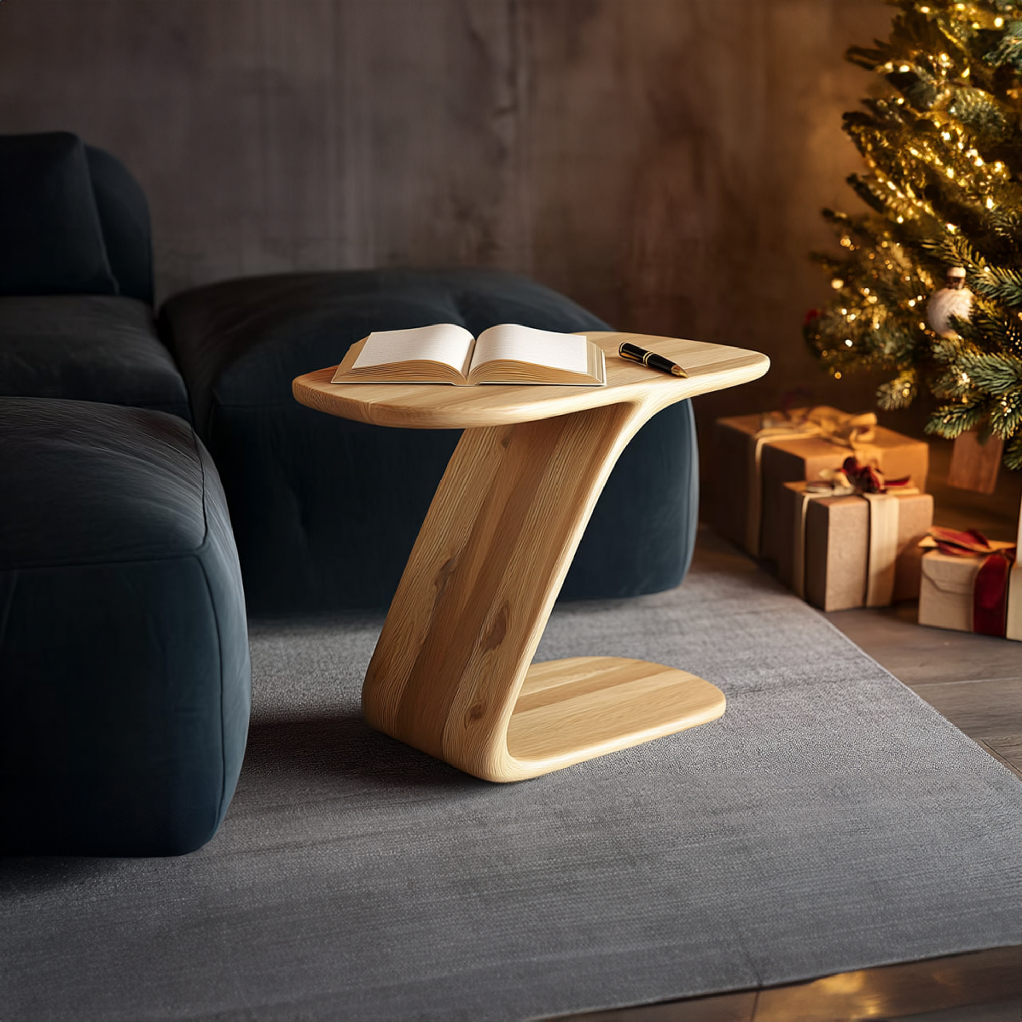 Organic Modern Accent Side Table For Living Room SINLKIBT192