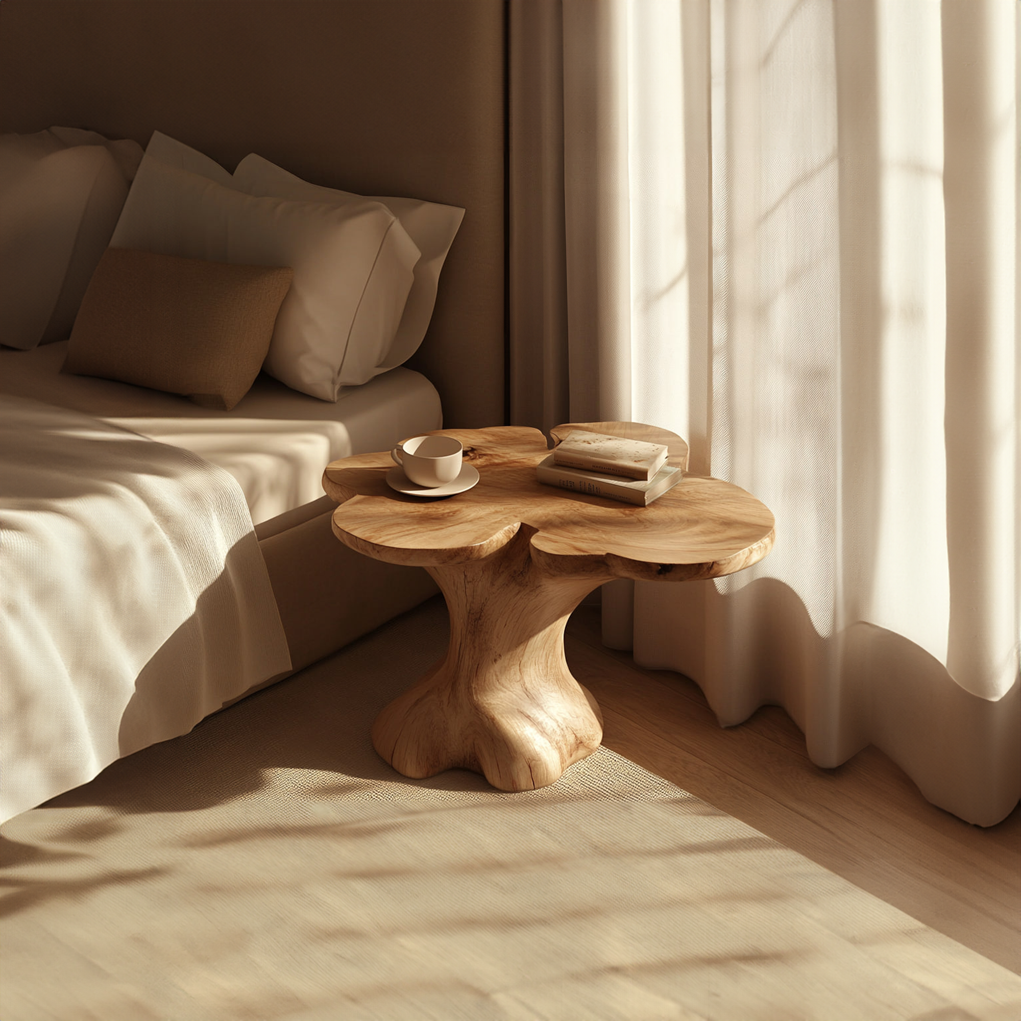 Rustic Organic End Table Bedroom Or Living Room Accent SINLKIBT162